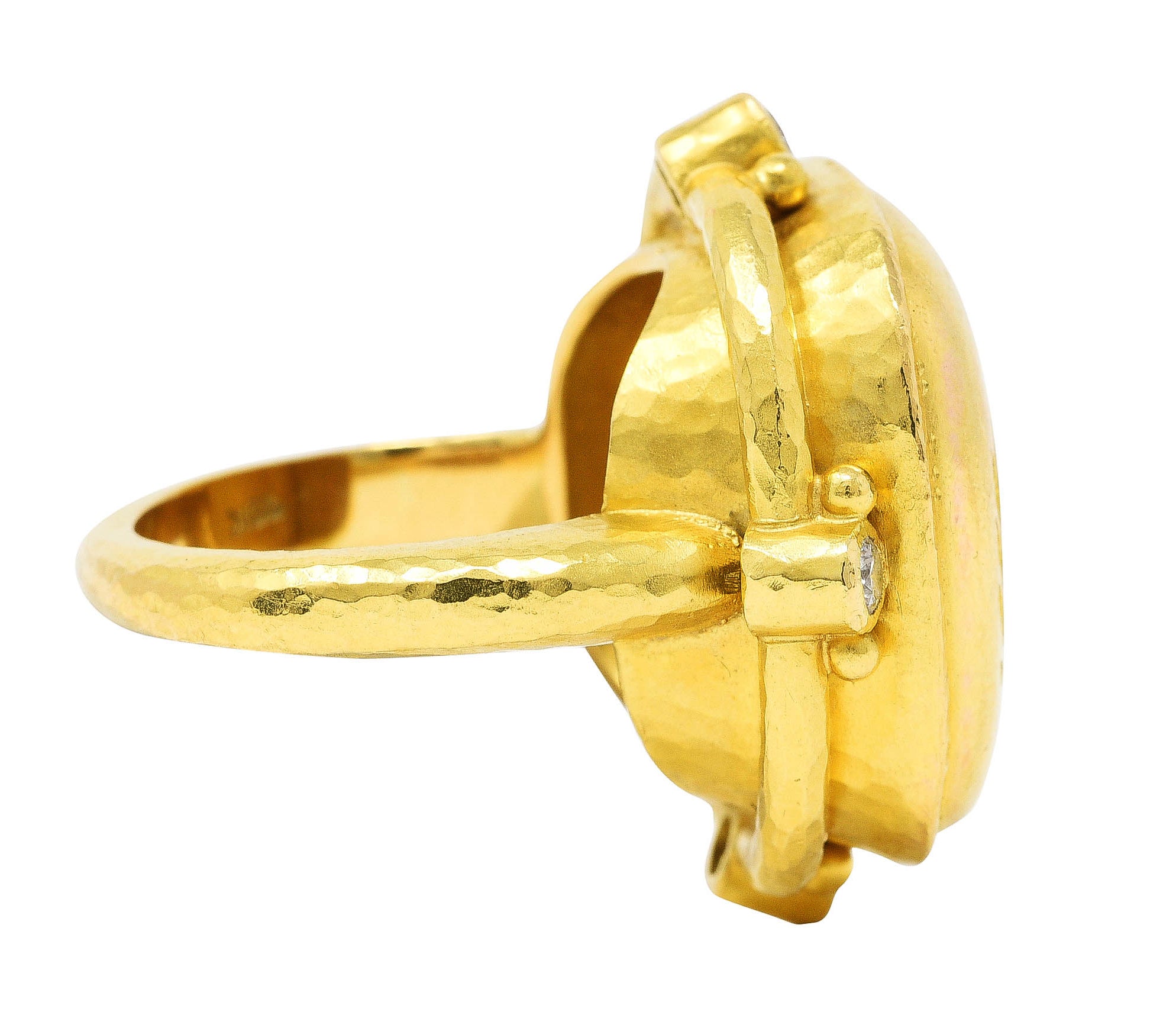 Elizabeth Locke Diamond 19 Karat Yellow Gold Queen Bee RingRing - Wilson's Estate Jewelry