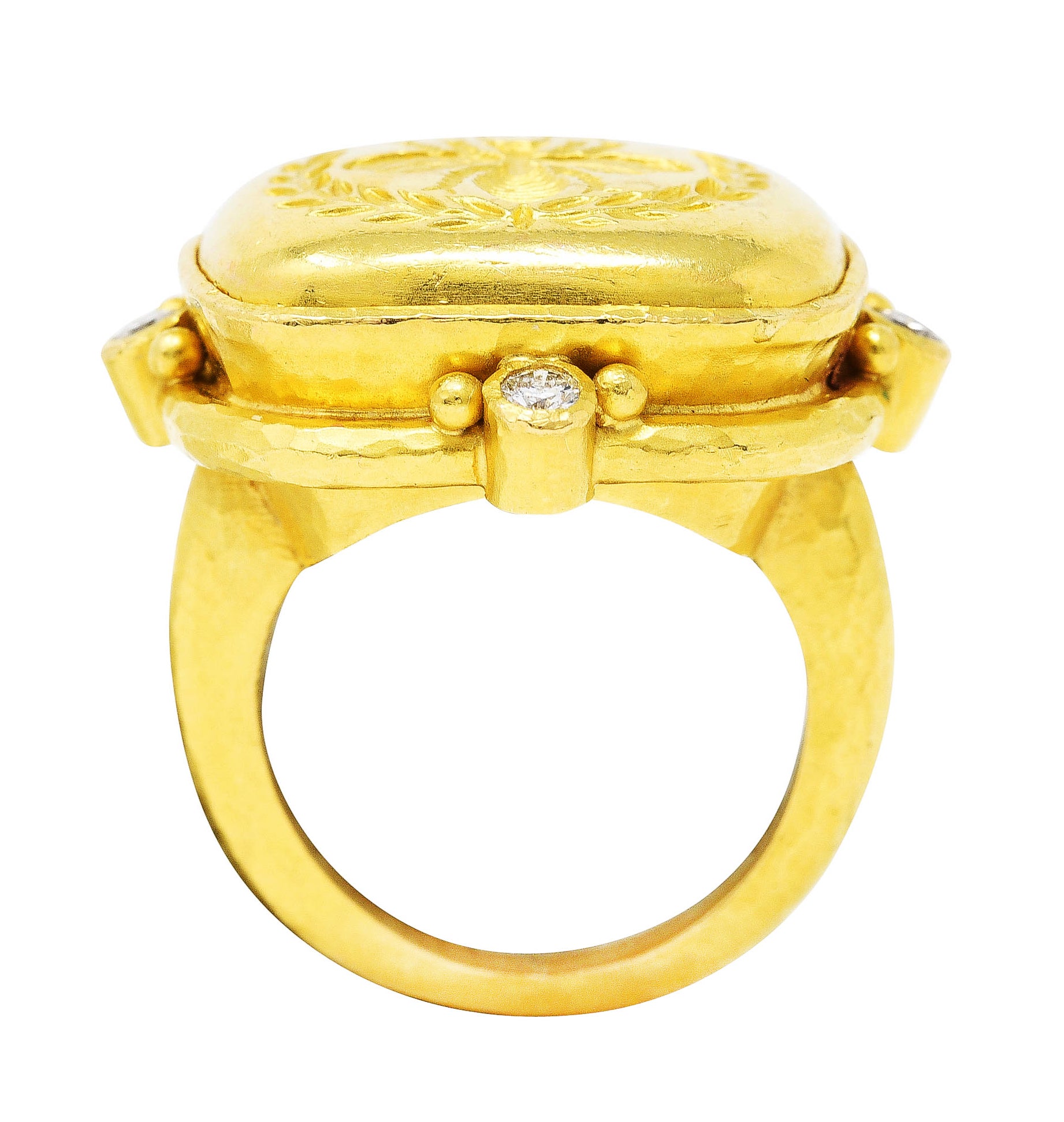 Elizabeth Locke Diamond 19 Karat Yellow Gold Queen Bee RingRing - Wilson's Estate Jewelry