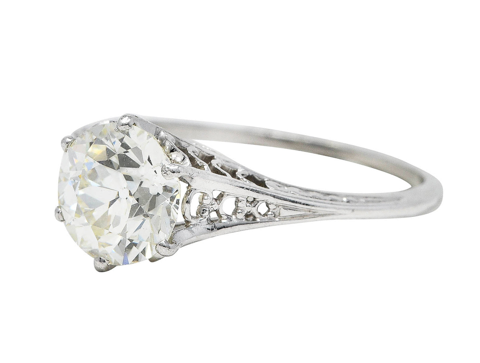 Art Deco 1.35 CTW Diamond Platinum Trellis Engagement RingRing - Wilson's Estate Jewelry