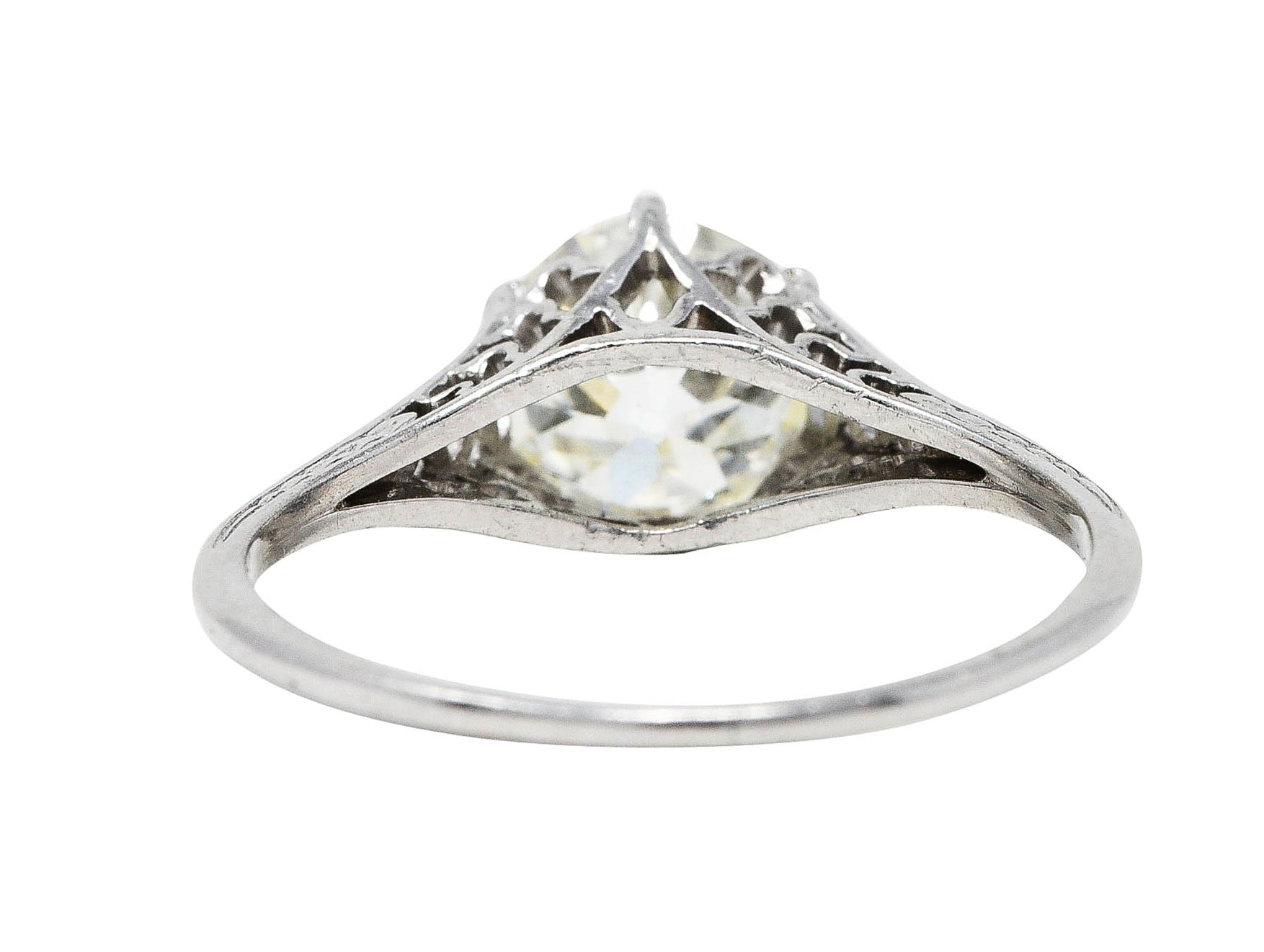 Art Deco 1.35 CTW Diamond Platinum Trellis Engagement RingRing - Wilson's Estate Jewelry