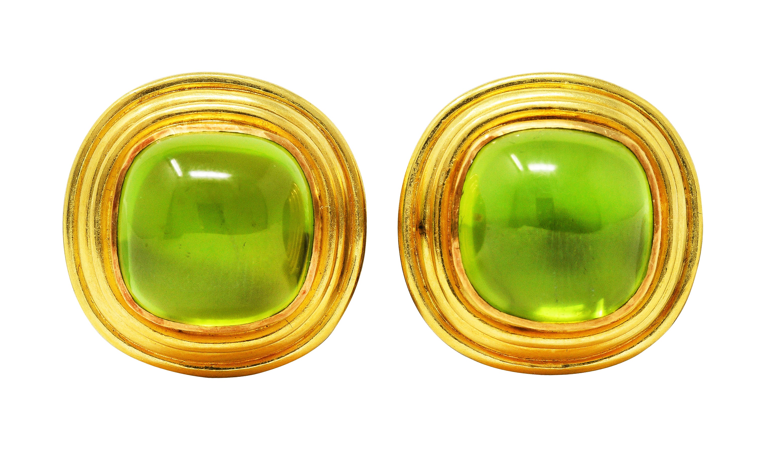 Elizabeth Locke Peridot Mother-Of-Pearl 18 Karat Gold EarringsEarrings - Wilson's Estate Jewelry