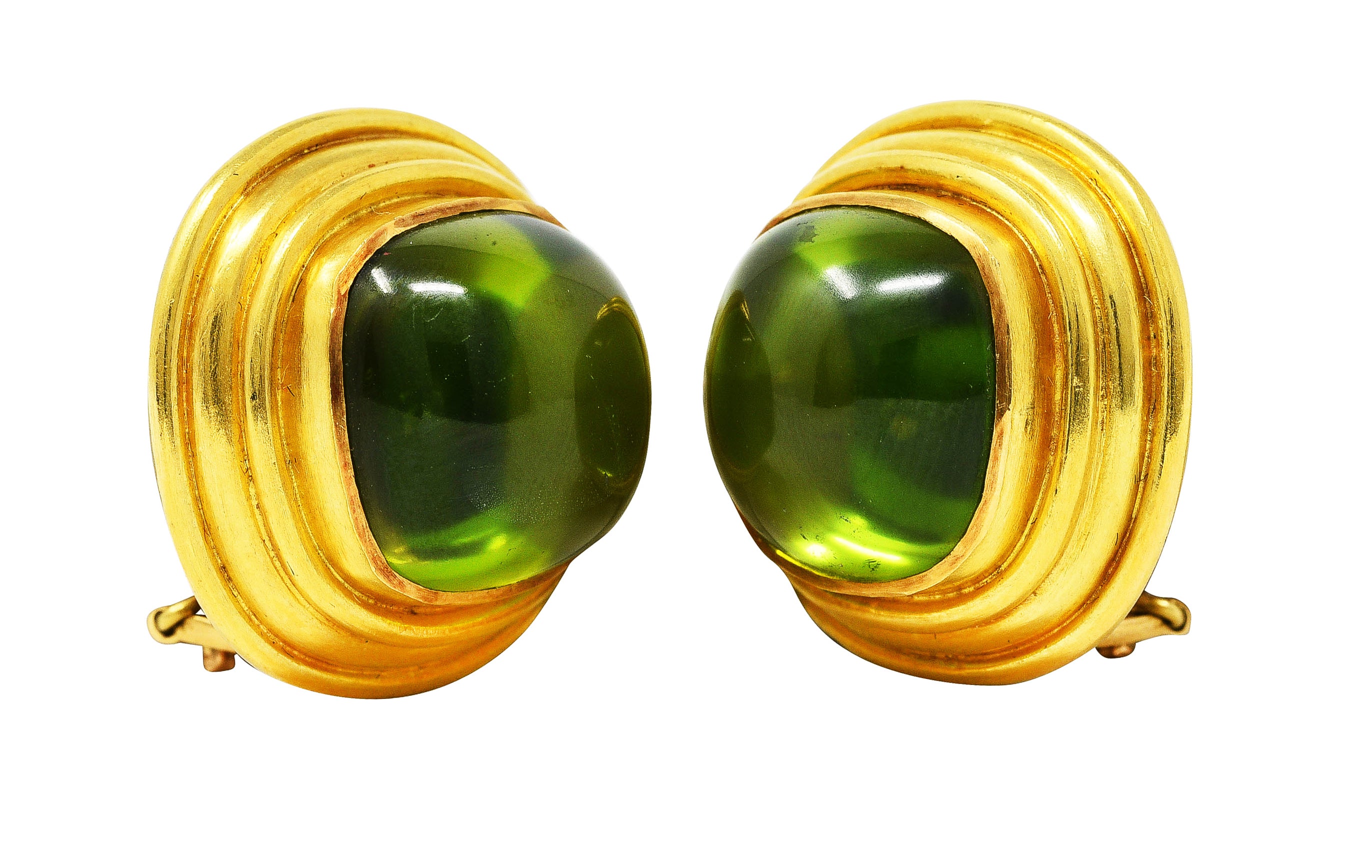 Elizabeth Locke Peridot Mother-Of-Pearl 18 Karat Gold EarringsEarrings - Wilson's Estate Jewelry