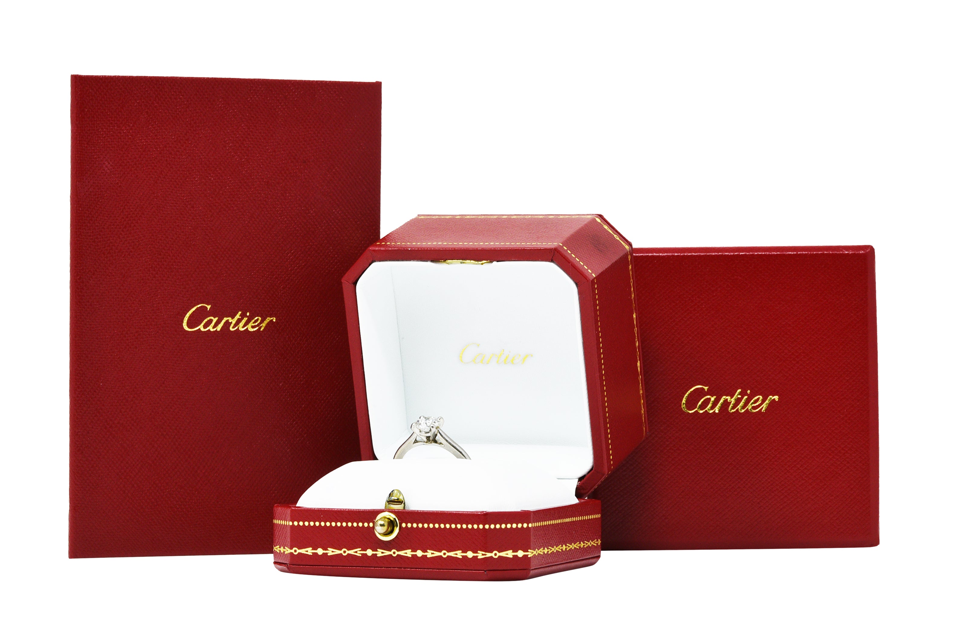 Cartier Contemporary 1.02 CTW Diamond Platinum Solitaire Engagement Ring Wilson's Estate Jewelry