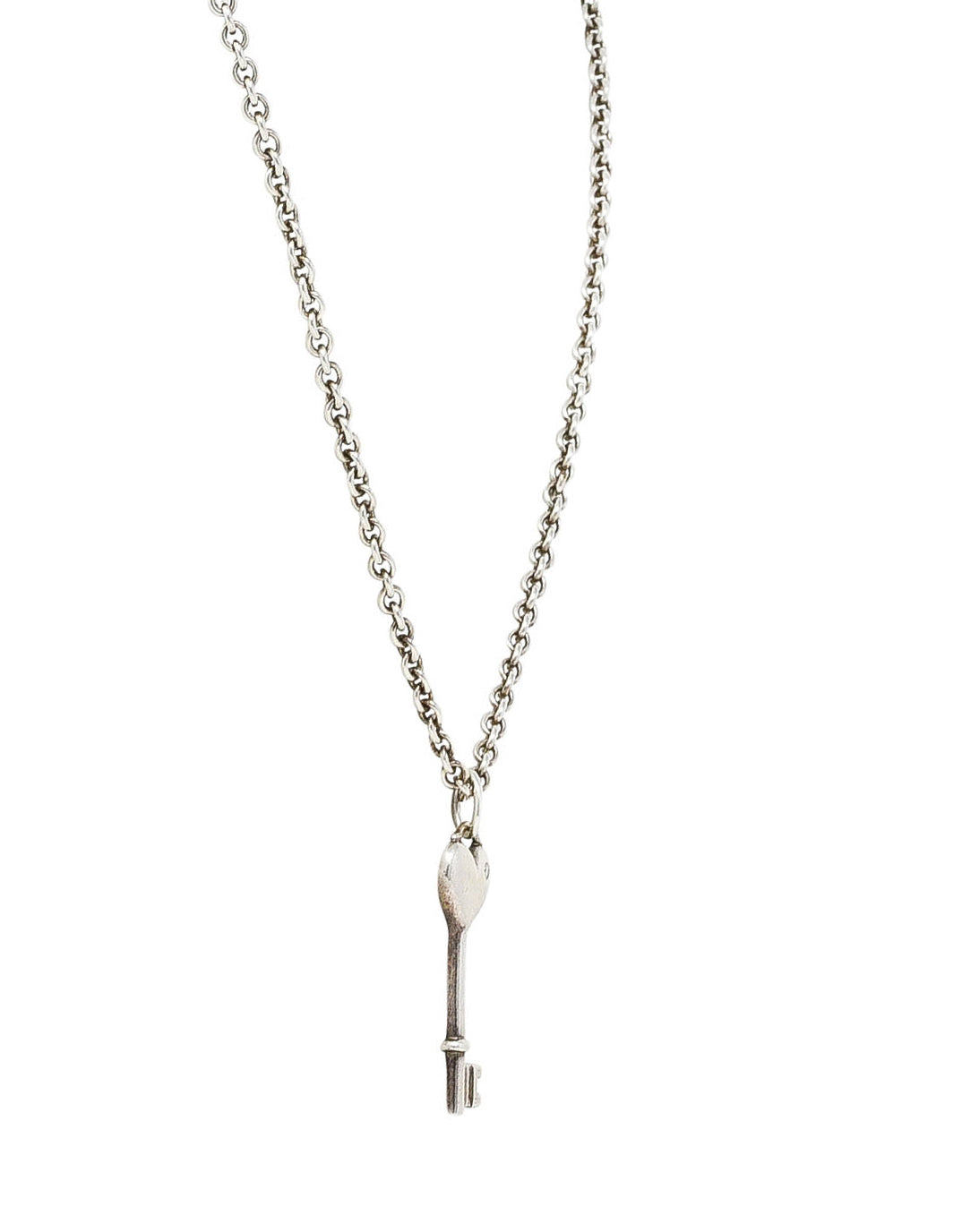 Tiffany Contemporary Diamond Sterling Silver Heart Key NecklaceNecklace - Wilson's Estate Jewelry