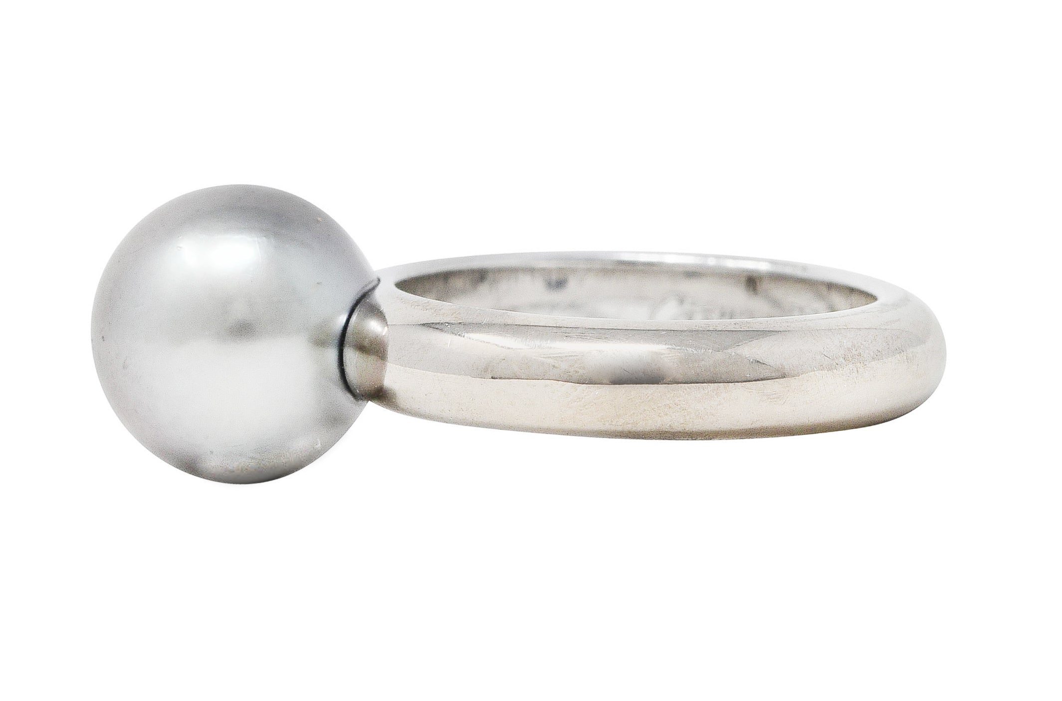 Cartier 2001 Tahitian South Sea Pearl 18 Karat White Gold RingRing - Wilson's Estate Jewelry