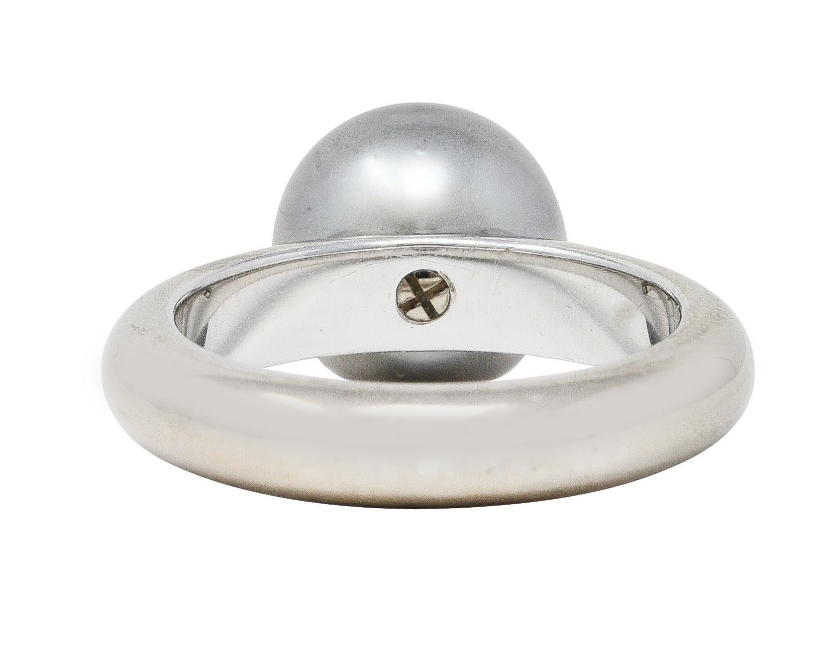 Cartier 2001 Tahitian South Sea Pearl 18 Karat White Gold RingRing - Wilson's Estate Jewelry