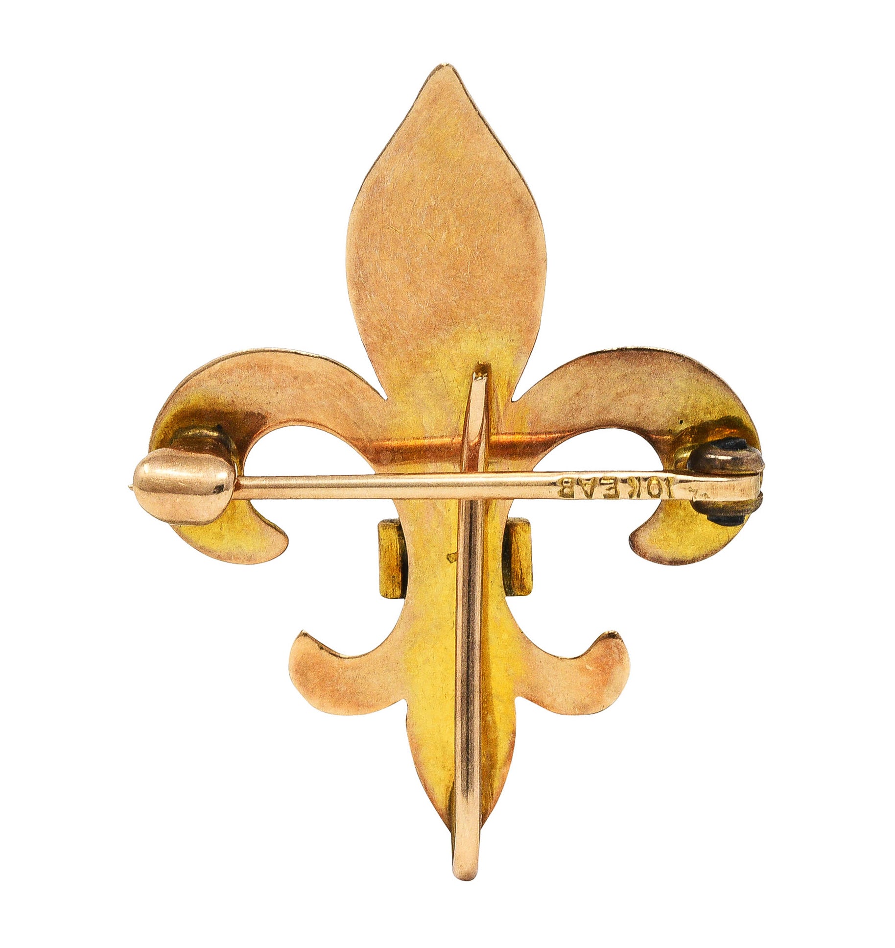 Late Victorian Pearl 14 Karat Gold Fleur-De-Lis Pendant BroochBrooch - Wilson's Estate Jewelry