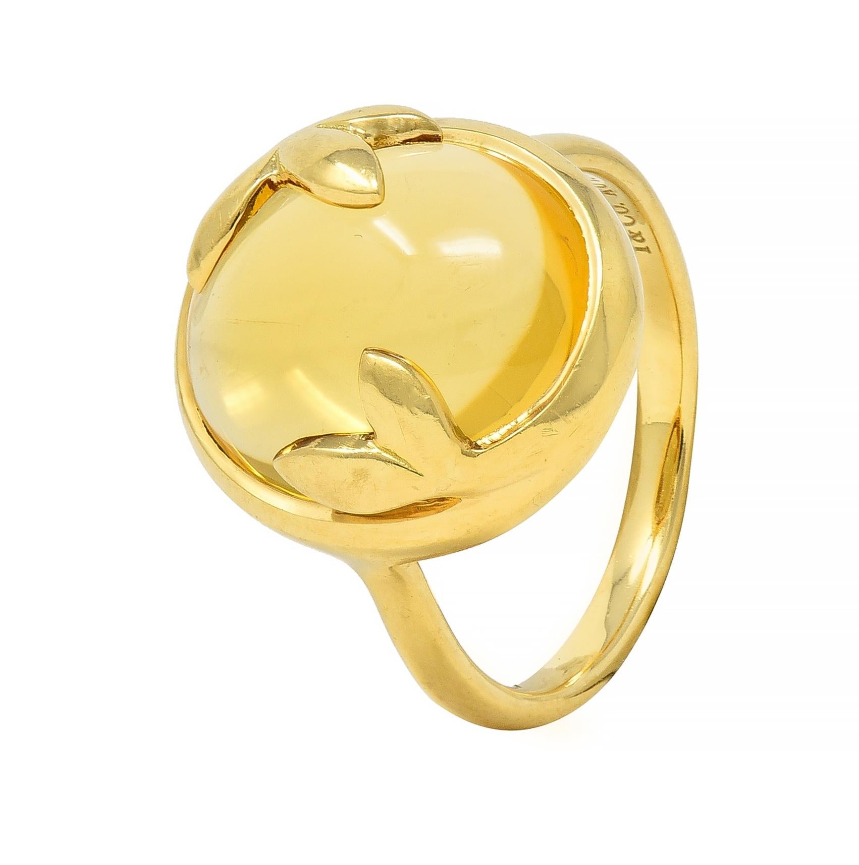 Tiffany & Co. Paloma Picasso Citrine 18 Karat Yellow Gold Olive Leaf Ring