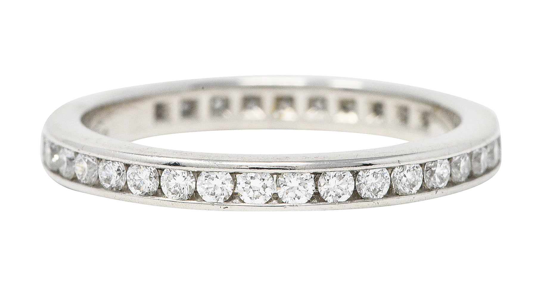 Tiffany & Co. Contemporary 0.75 CTW Diamond Platinum Eternity Stacking Ring Wilson's Estate Jewelry