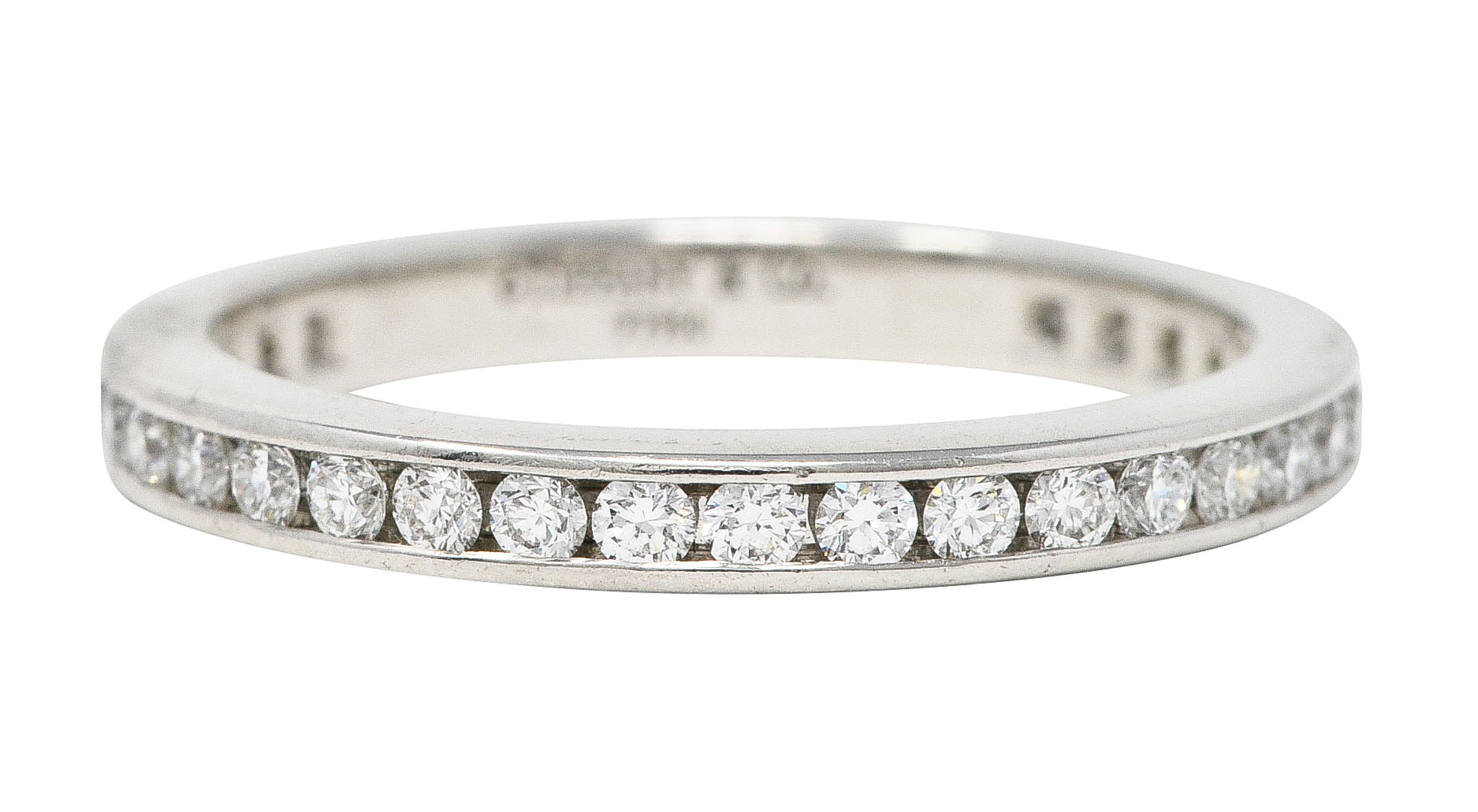 Tiffany & Co. Contemporary 0.75 CTW Diamond Platinum Eternity Stacking Ring Wilson's Estate Jewelry