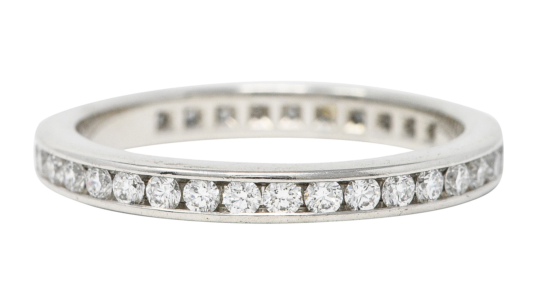 Tiffany & Co. Contemporary 0.75 CTW Diamond Platinum Eternity Stacking Ring Wilson's Estate Jewelry