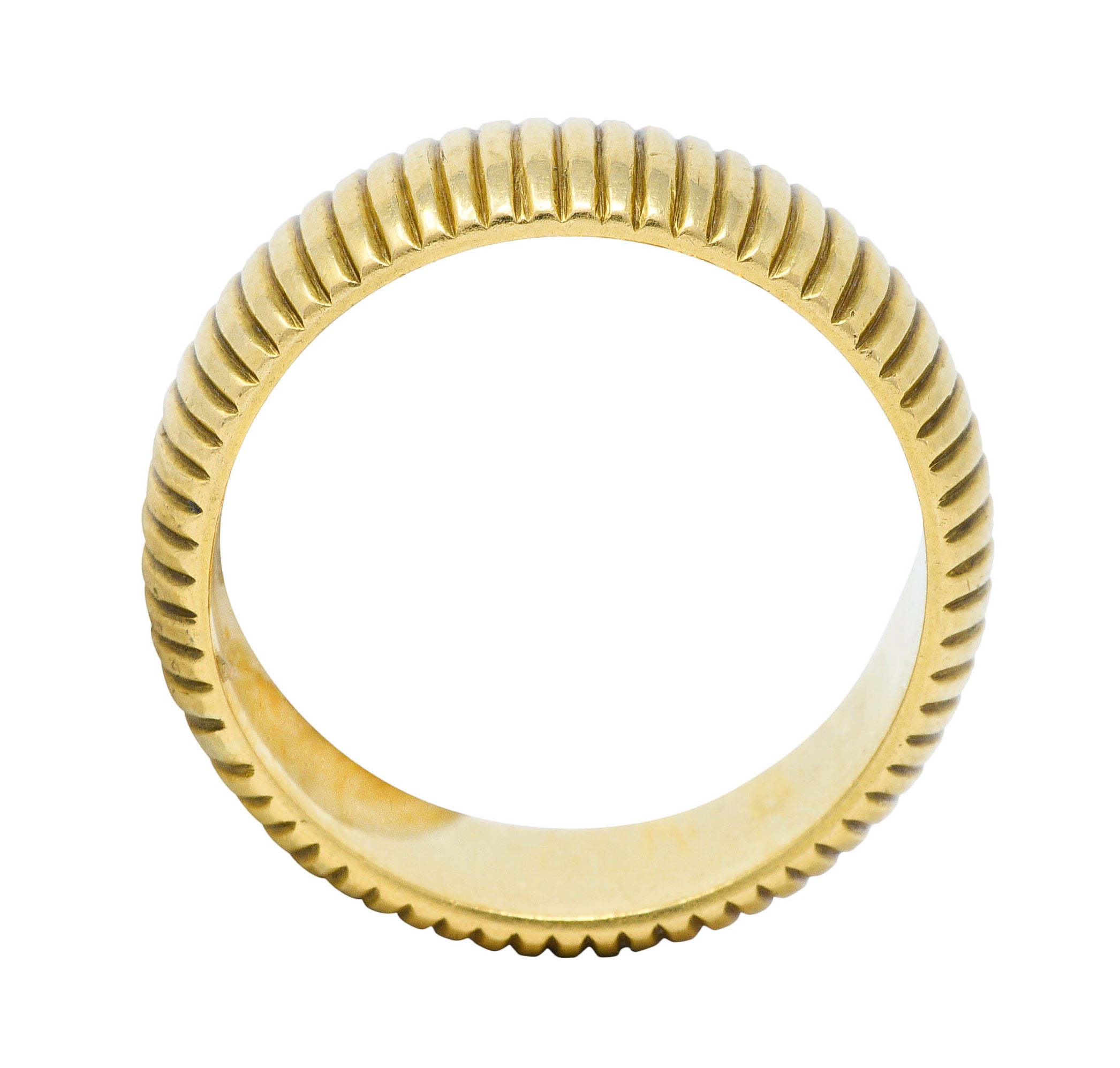 Antique J.E. Caldwell 18 Karat Gold Ribbed Band Unisex Ring Circa 1905Ring - Wilson's Estate Jewelry