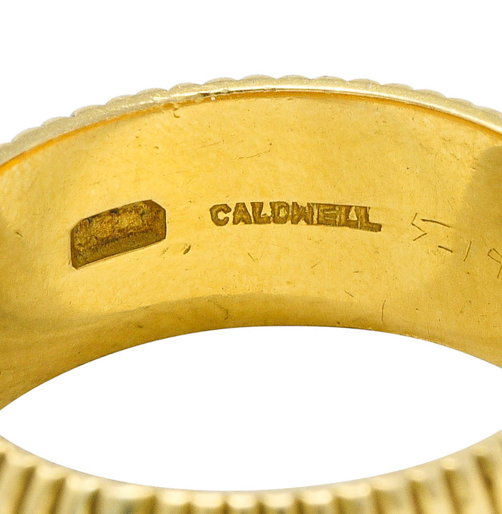 Antique J.E. Caldwell 18 Karat Gold Ribbed Band Unisex Ring Circa 1905Ring - Wilson's Estate Jewelry