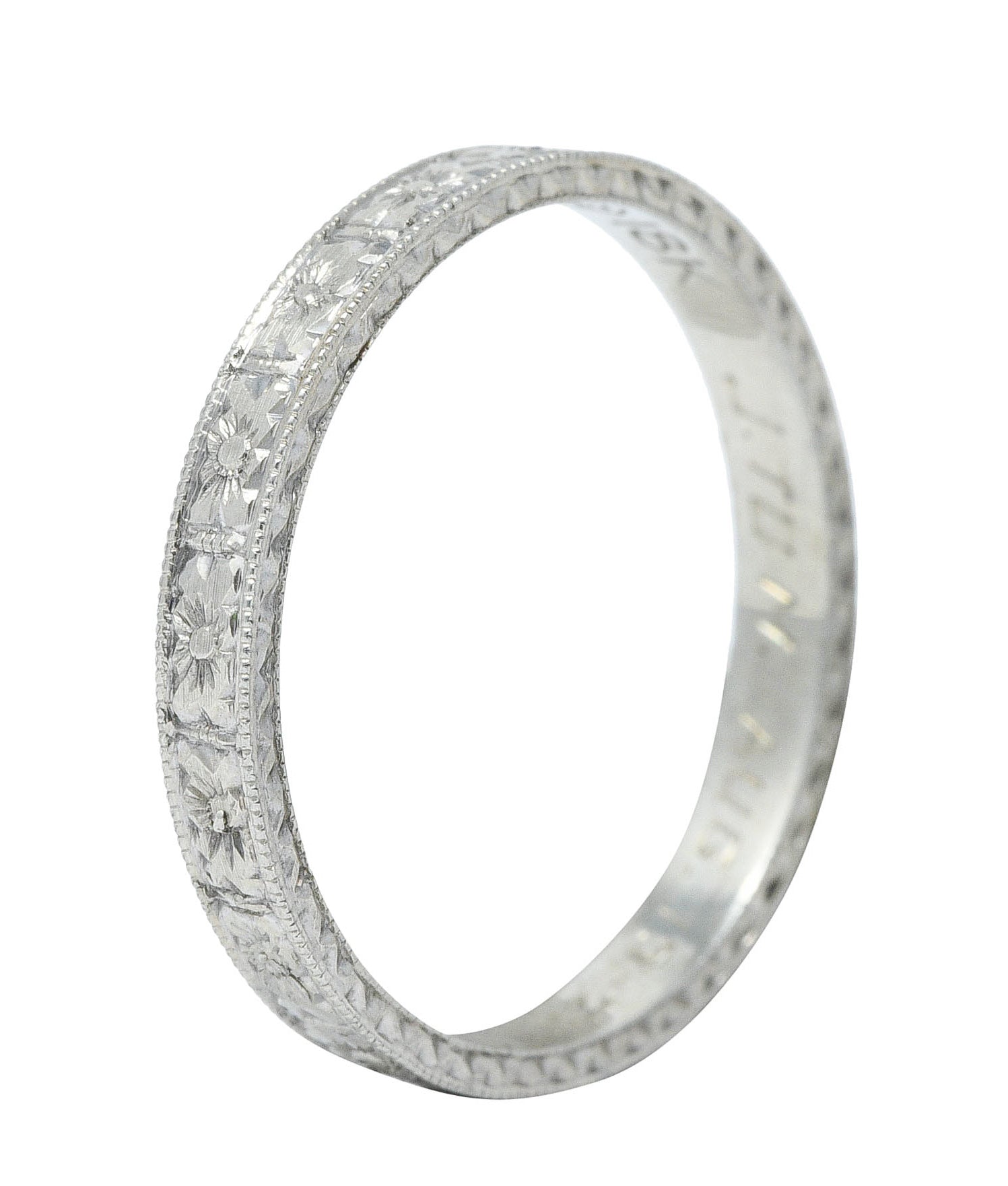 1928 Art Deco 18 Karat White Gold Orange Blossom Eternity Band RingRing - Wilson's Estate Jewelry