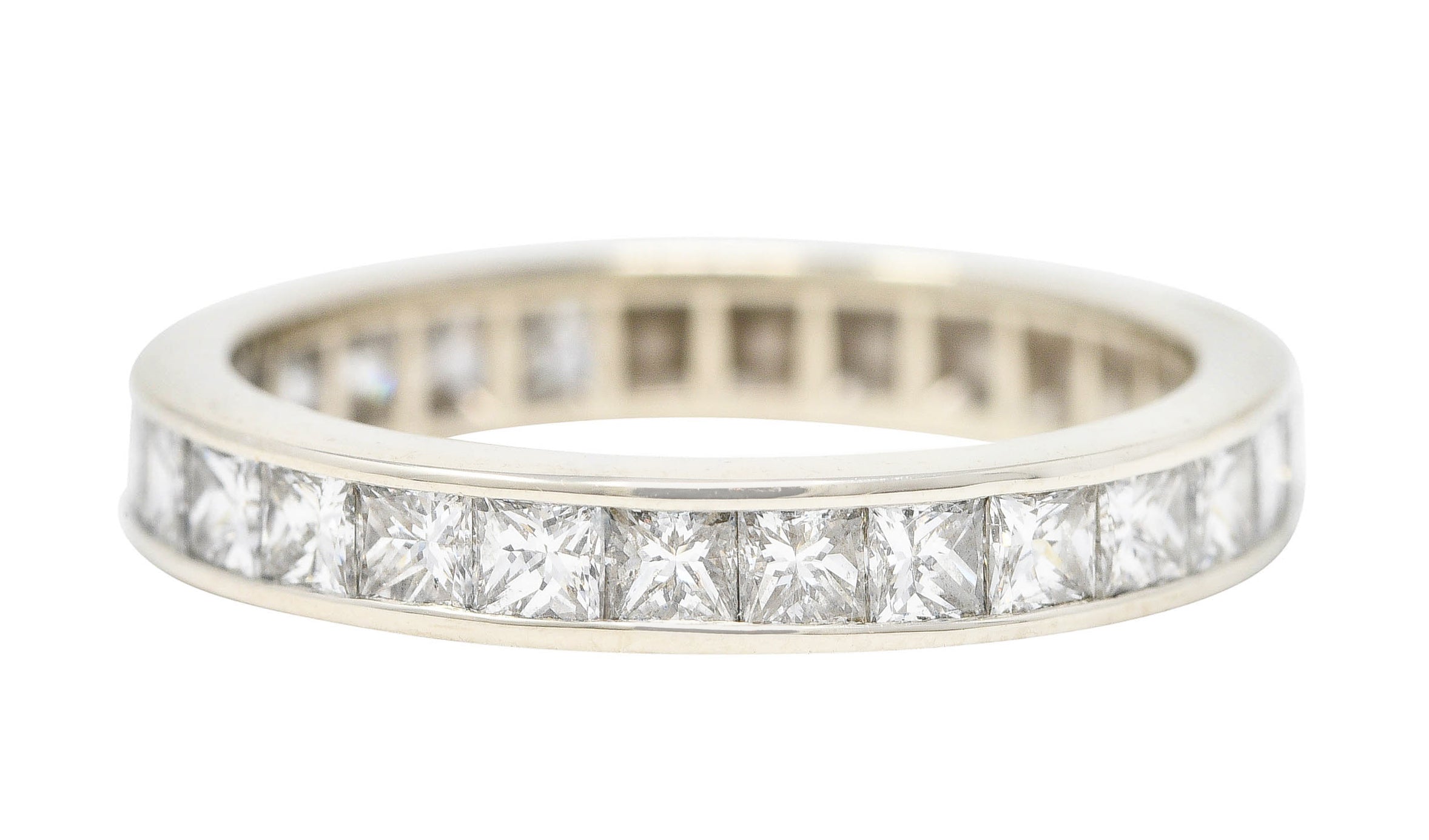 Contemporary 1.00 CTW Princess Diamond White Gold Channel Band RingRing - Wilson's Estate Jewelry