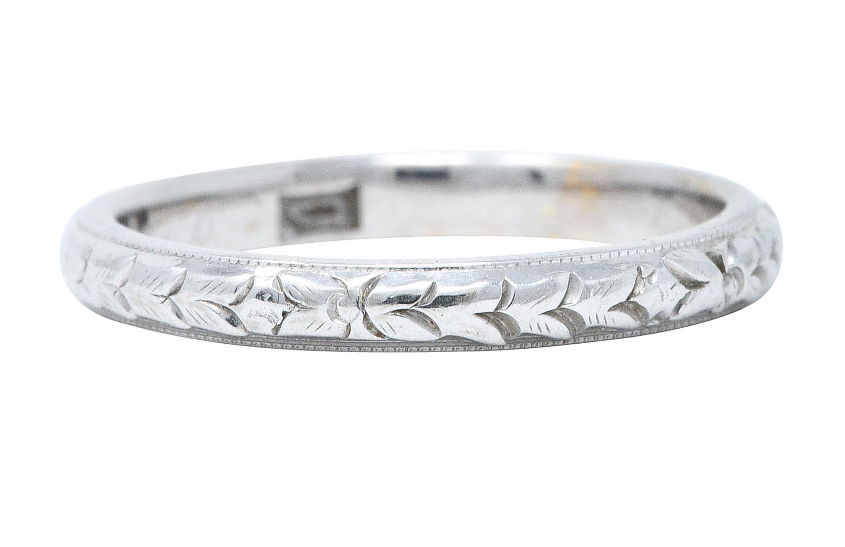 1915 Edwardian 18 Karat White Gold Garland Eternity Band RingRing - Wilson's Estate Jewelry