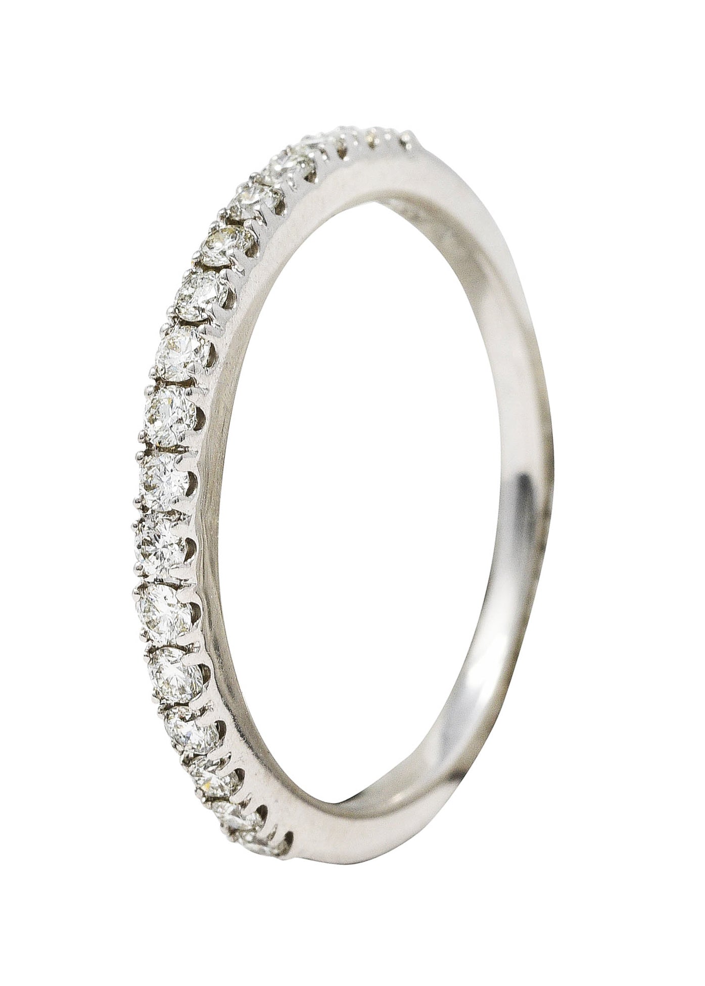 Contemporary 0.30 CTW Diamond 18 Karat White Gold Band RingRing - Wilson's Estate Jewelry