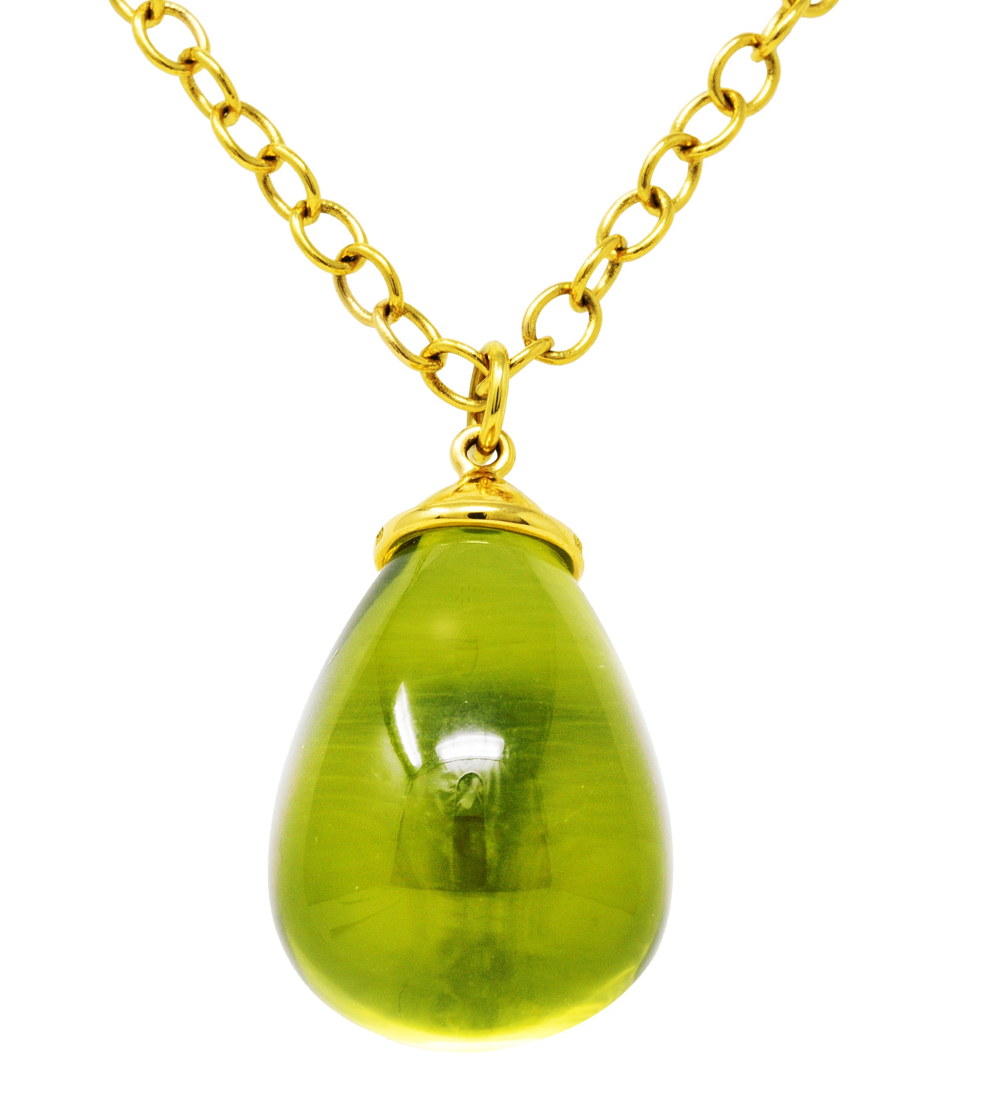 Paloma Picasso Tiffany & Co. Crystal Quartz 18 Karat Yellow Gold Pendant Necklace Wilson's Estate Jewelry