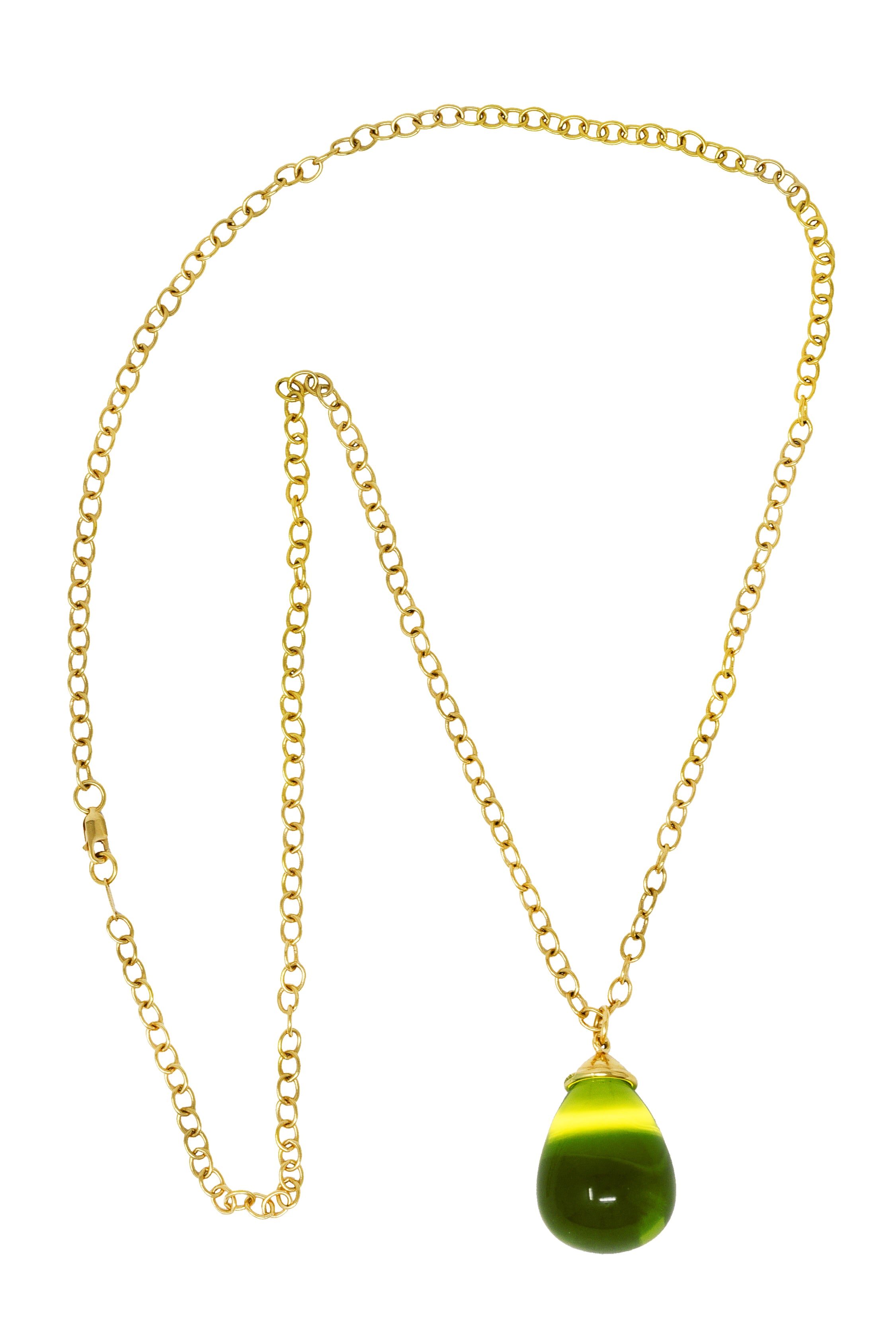 Paloma Picasso Tiffany & Co. Crystal Quartz 18 Karat Yellow Gold Pendant Necklace Wilson's Estate Jewelry