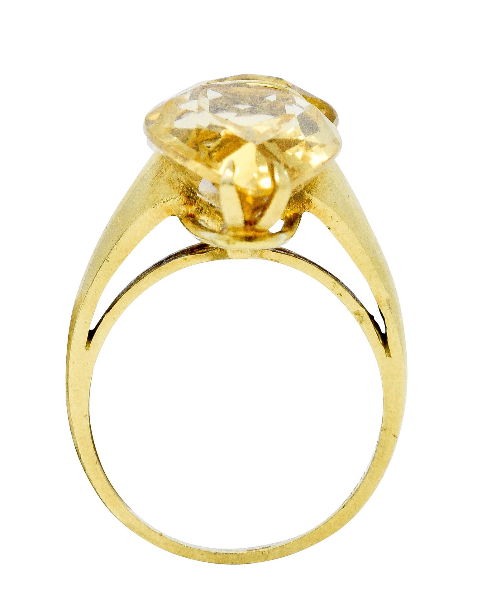 1960's Vintage Citrine 18 Karat Gold Italian Gemstone RingRing - Wilson's Estate Jewelry