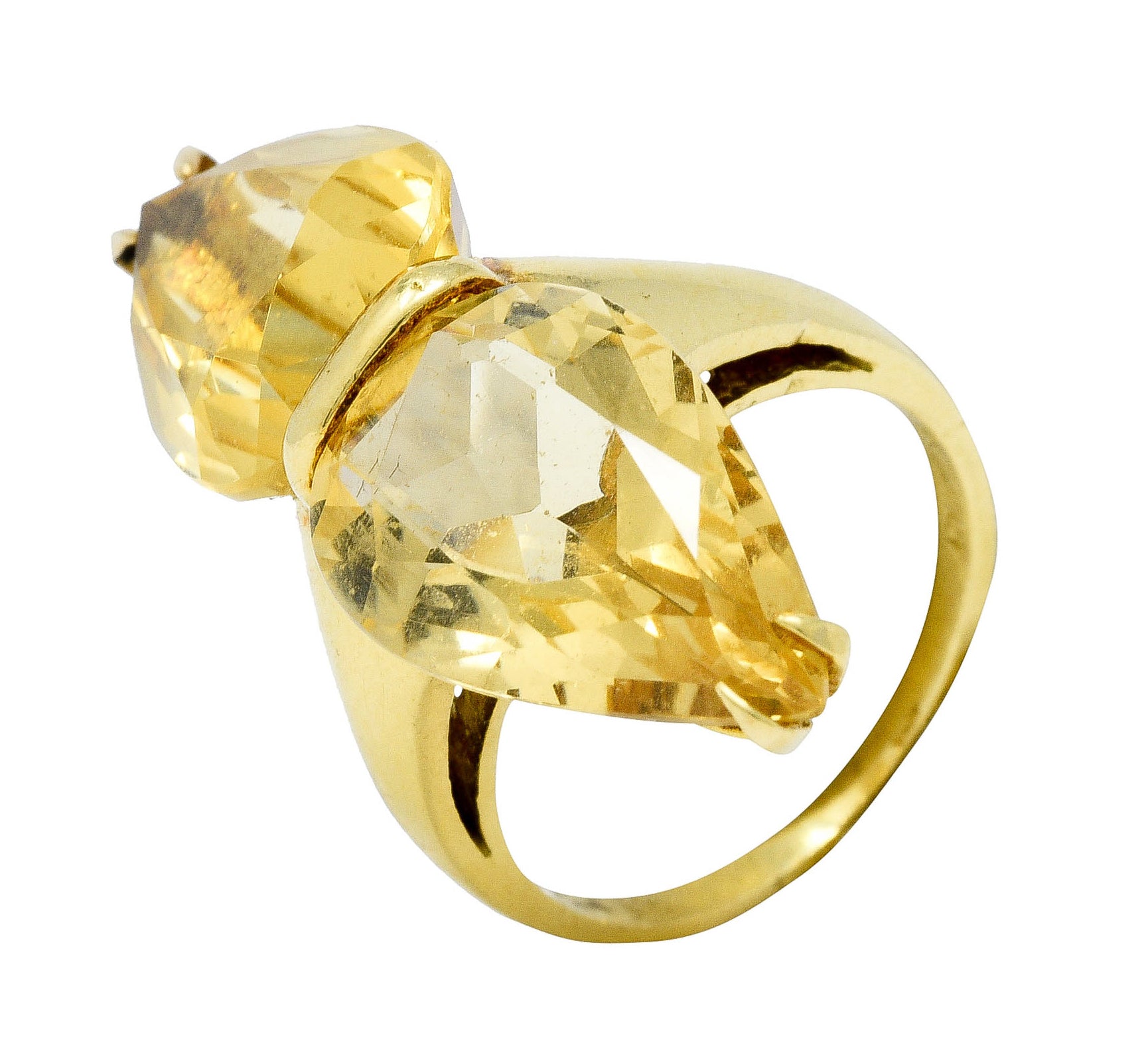 1960's Vintage Citrine 18 Karat Gold Italian Gemstone RingRing - Wilson's Estate Jewelry