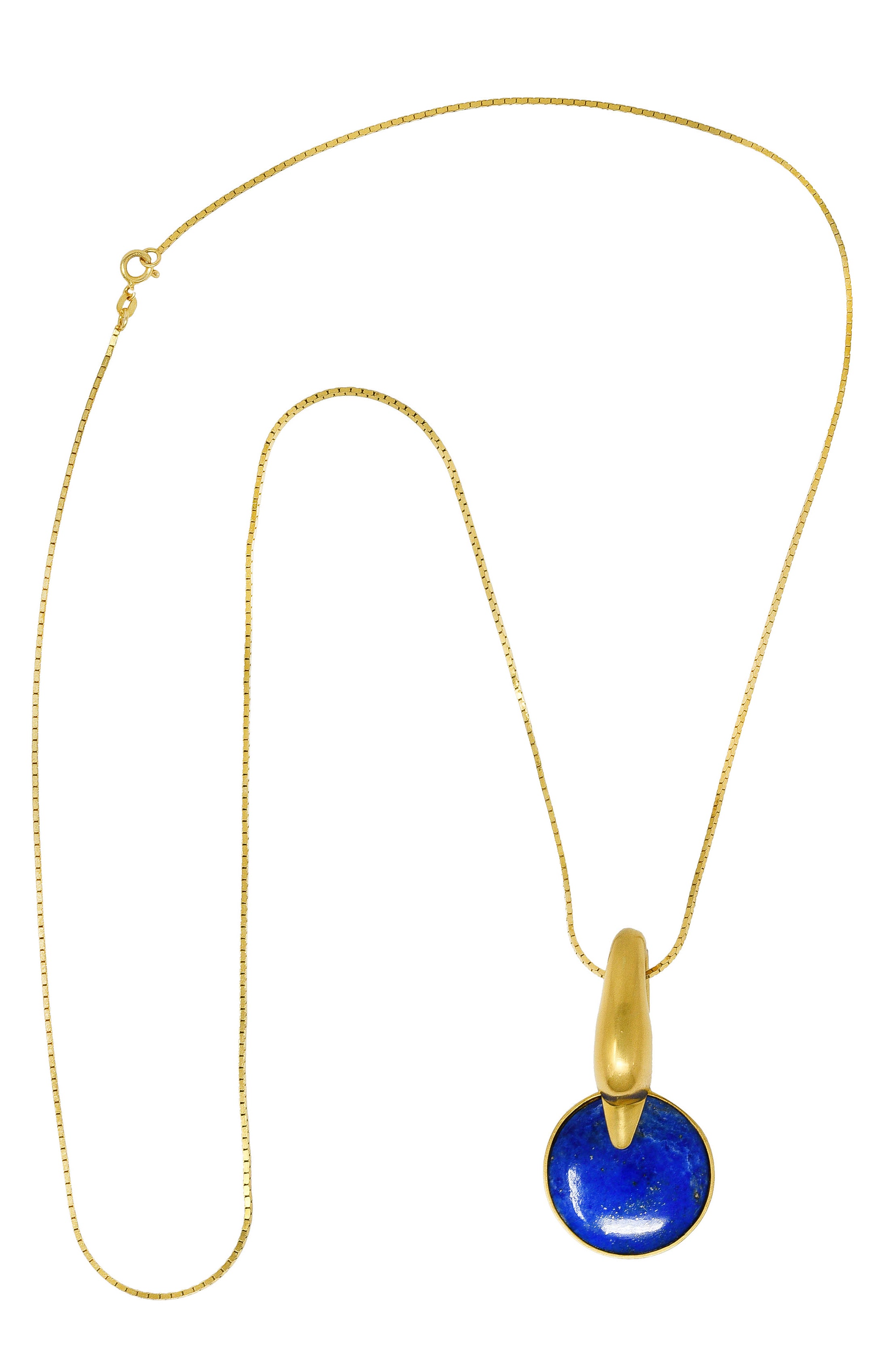 Vintage Lalaounis Lapis Lazuli 18 Karat Gold Greek Swan Bird Pendant NecklaceNecklace - Wilson's Estate Jewelry