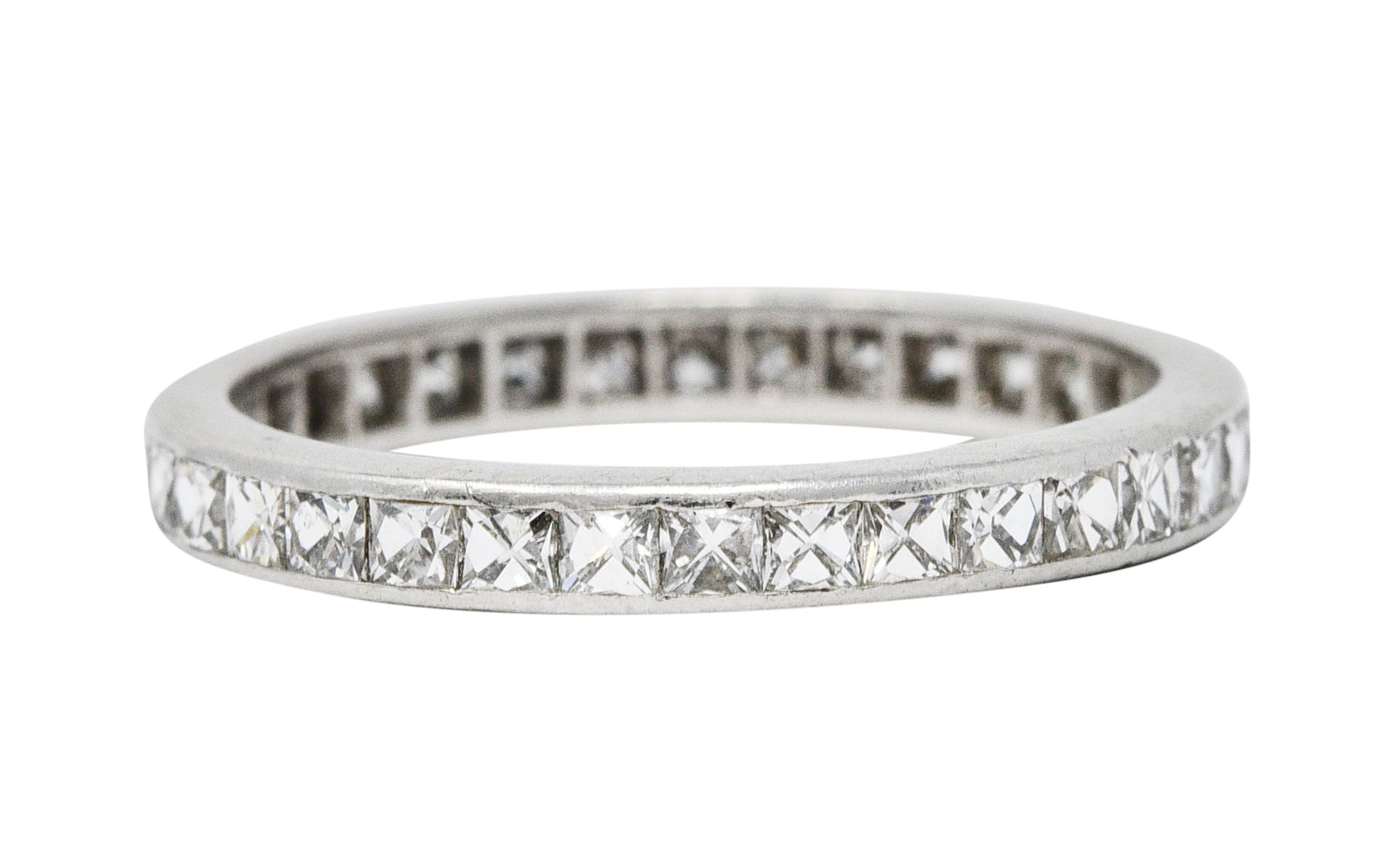 Art Deco 1.20 CTW French Cut Diamond Platinum Eternity Band RingRing - Wilson's Estate Jewelry