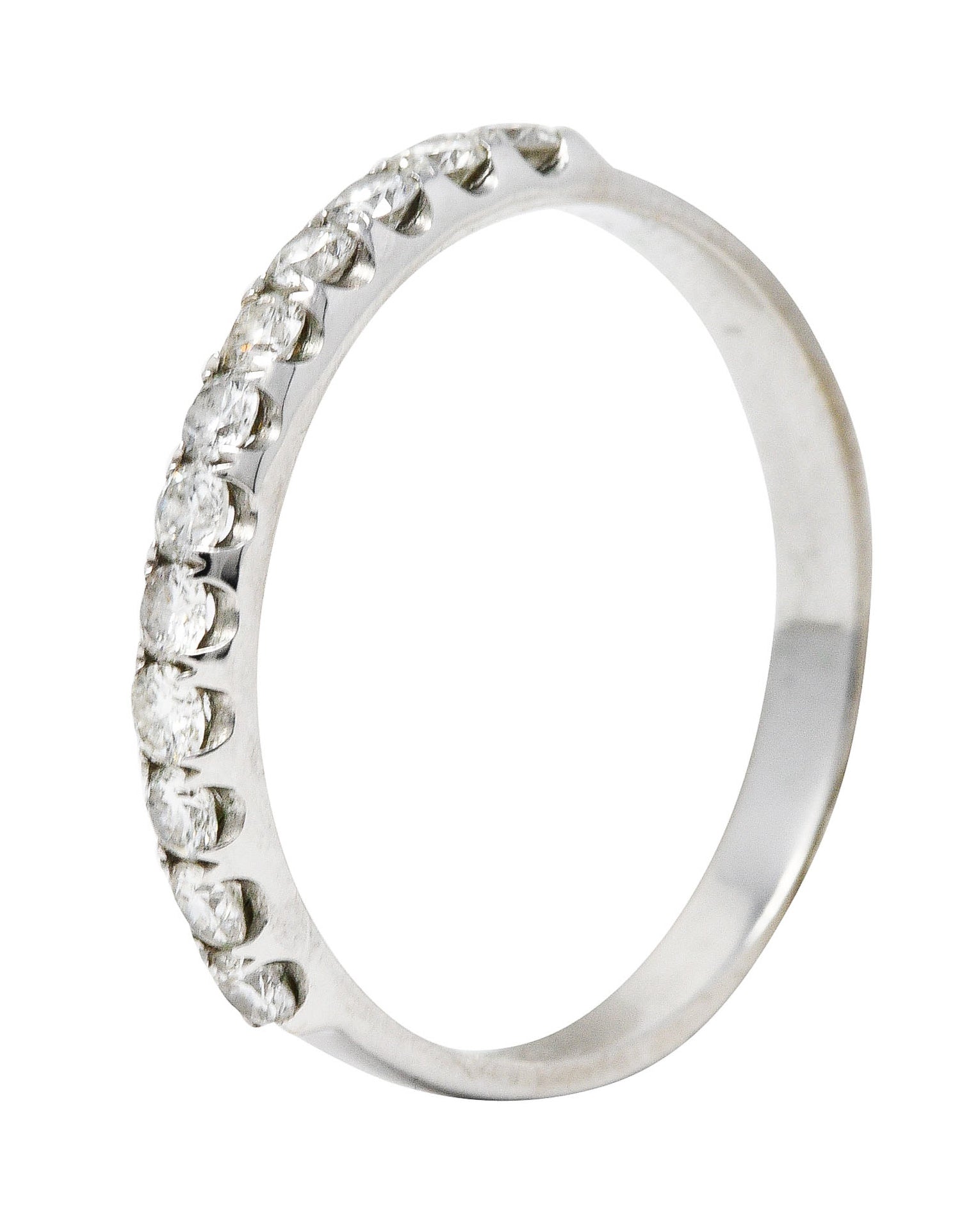 Contemporary 0.36 CTW Diamond 18 Karat White Gold Anniversary Band RingRing - Wilson's Estate Jewelry