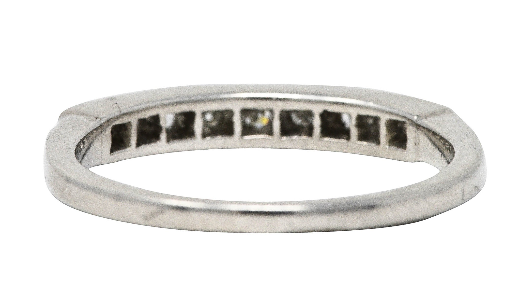 Art Deco Single Cut Diamond Platinum Angular Stacking Band RingRing - Wilson's Estate Jewelry