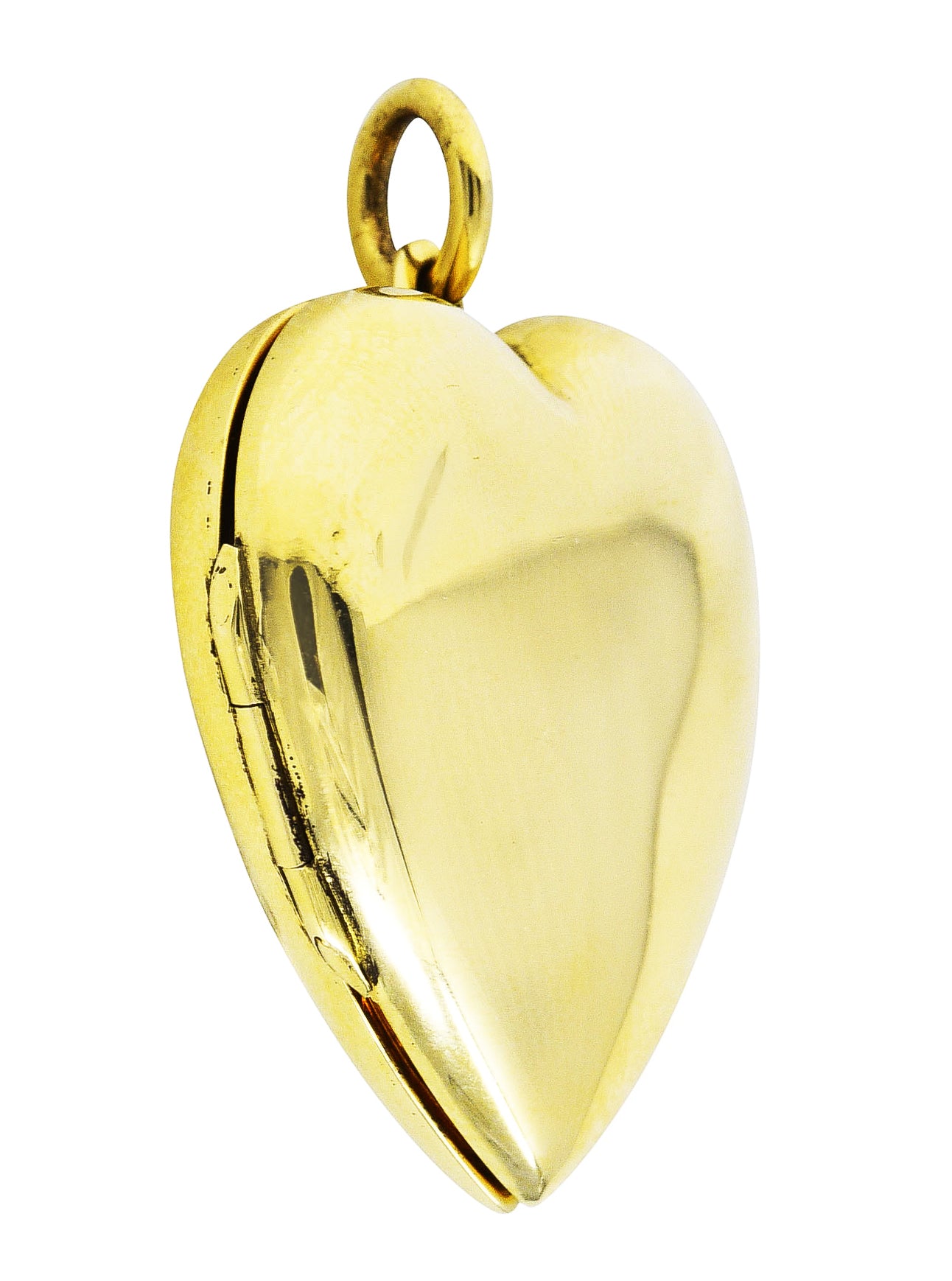 Tiffany & Co. 14 Karat Yellow Gold Heart Locket Vintage Pendant Wilson's Estate Jewelry