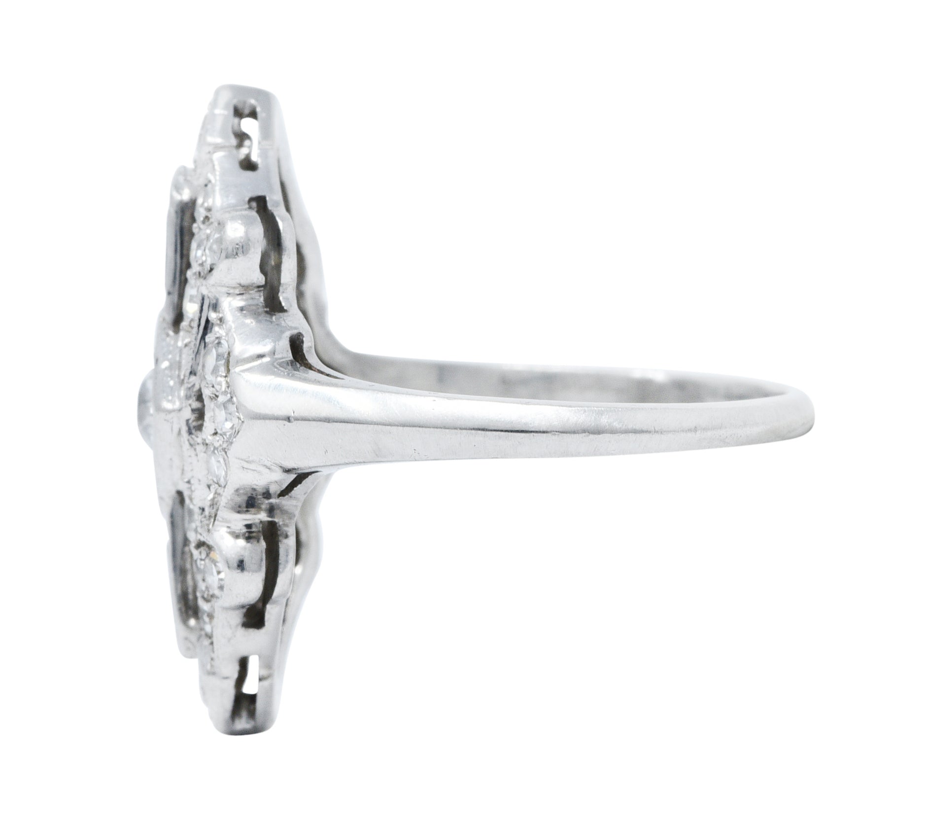 Art Deco Diamond Platinum Geometric Dinner RingRing - Wilson's Estate Jewelry