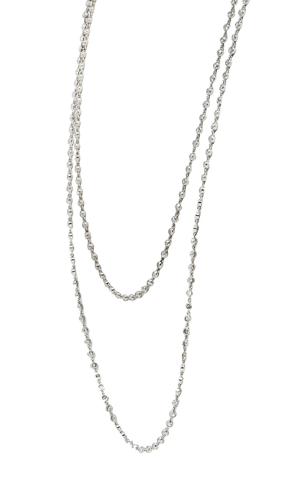 Art Deco 7.50 CTW Diamond Platinum 43 Inch Long Chain Link Necklace Wilson's Estate Jewelry