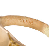 1880's Victorian 10 Karat Two-Tone Gold Grape Vine Unisex Signet RingRing - Wilson's Estate Jewelry