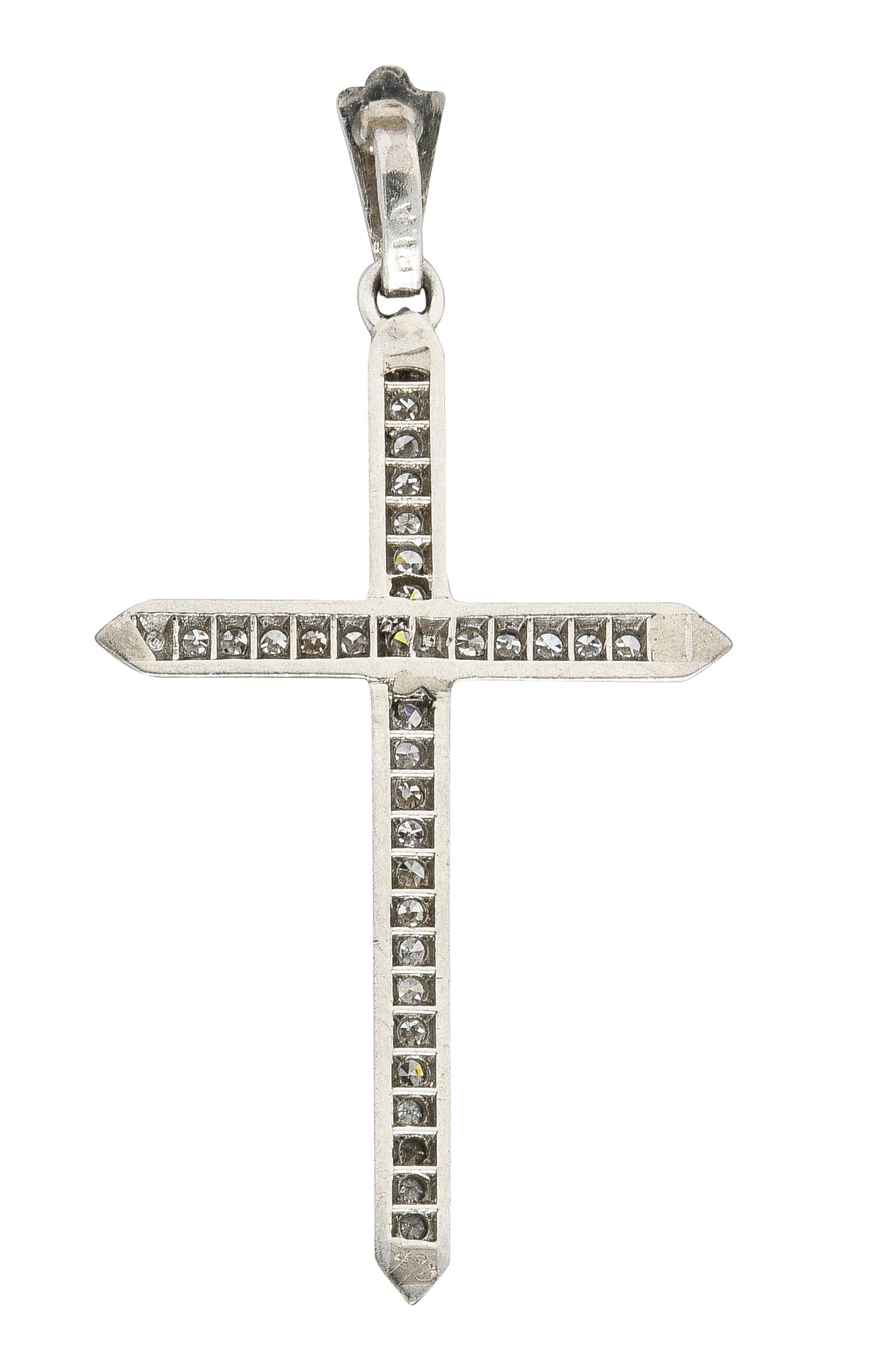 Art Deco 0.25 CTW Diamond Platinum Cross Pendant Wilson's Estate Jewelry