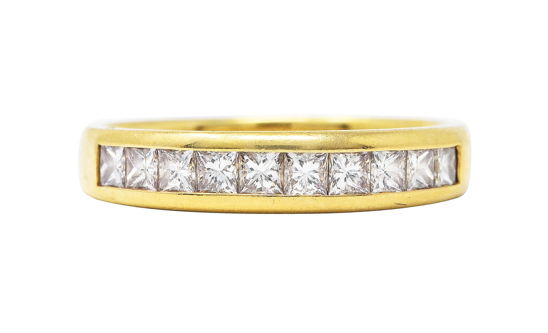 Tiffany & Co. 0.80 CTW Princess Diamond 18 Karat Yellow Gold Channel Band RingRing - Wilson's Estate Jewelry