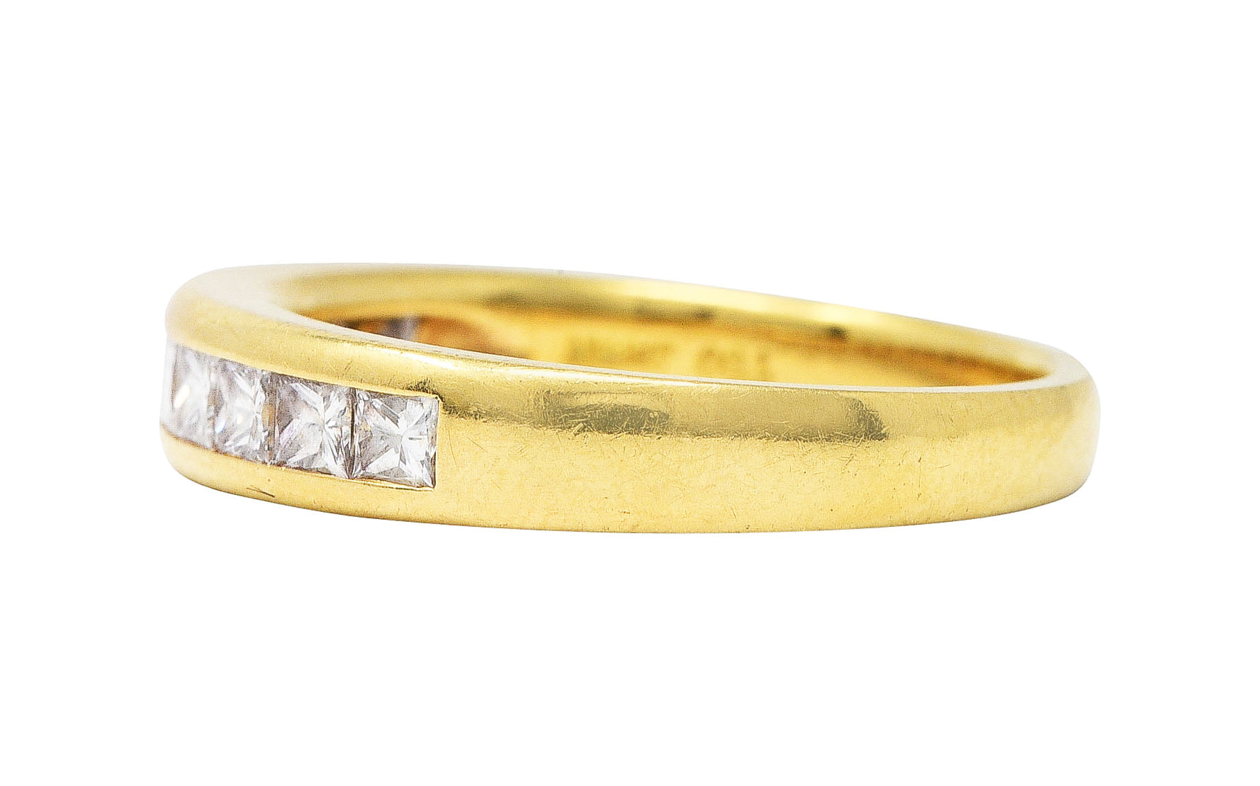 Tiffany & Co. 0.80 CTW Princess Diamond 18 Karat Yellow Gold Channel Band RingRing - Wilson's Estate Jewelry