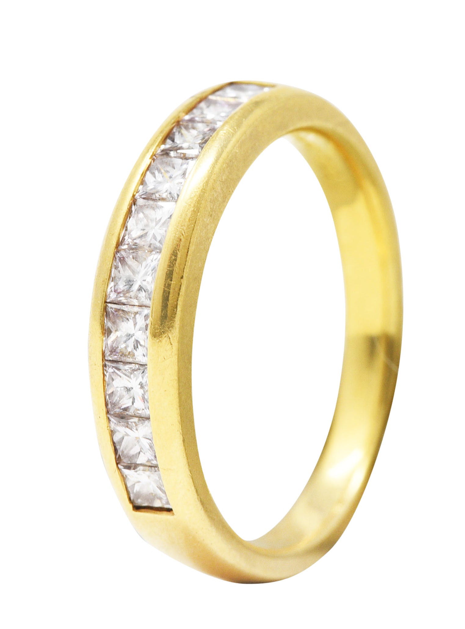 Tiffany & Co. 0.80 CTW Princess Diamond 18 Karat Yellow Gold Channel Band RingRing - Wilson's Estate Jewelry