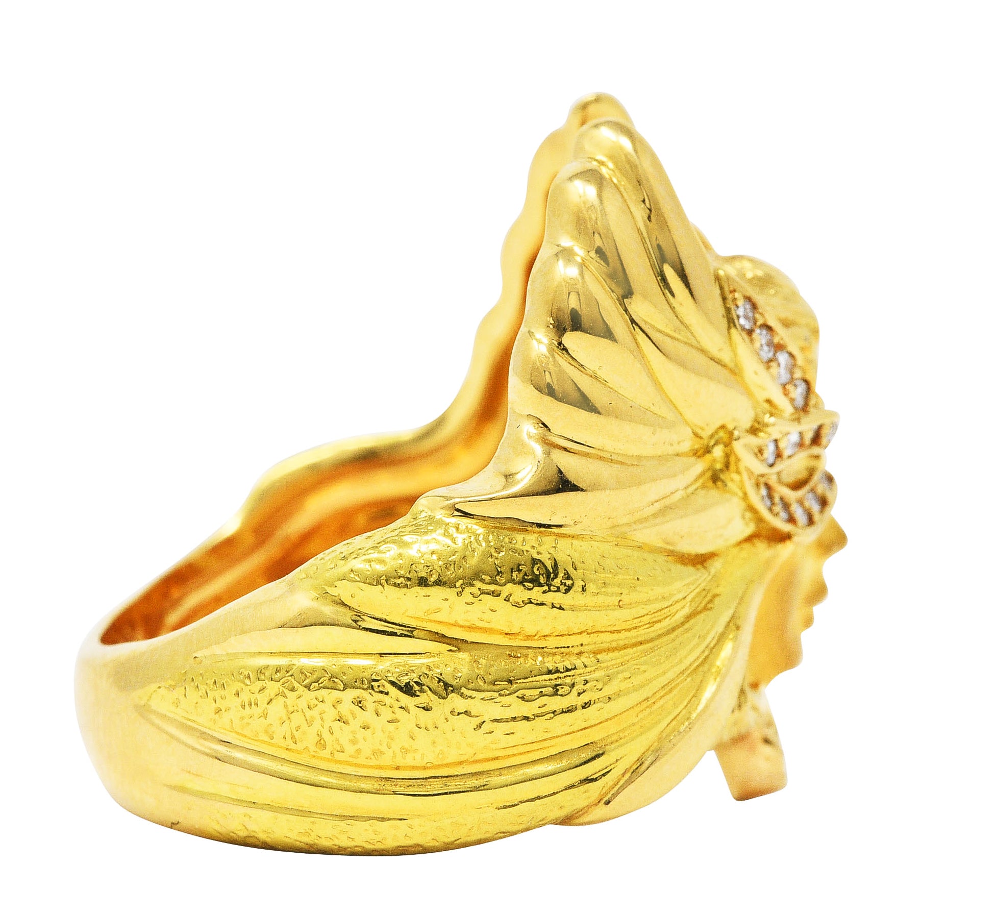 Carrera y Carrera Diamond 18 Karat Two-Tone Gold Mask of An Angel RingRing - Wilson's Estate Jewelry