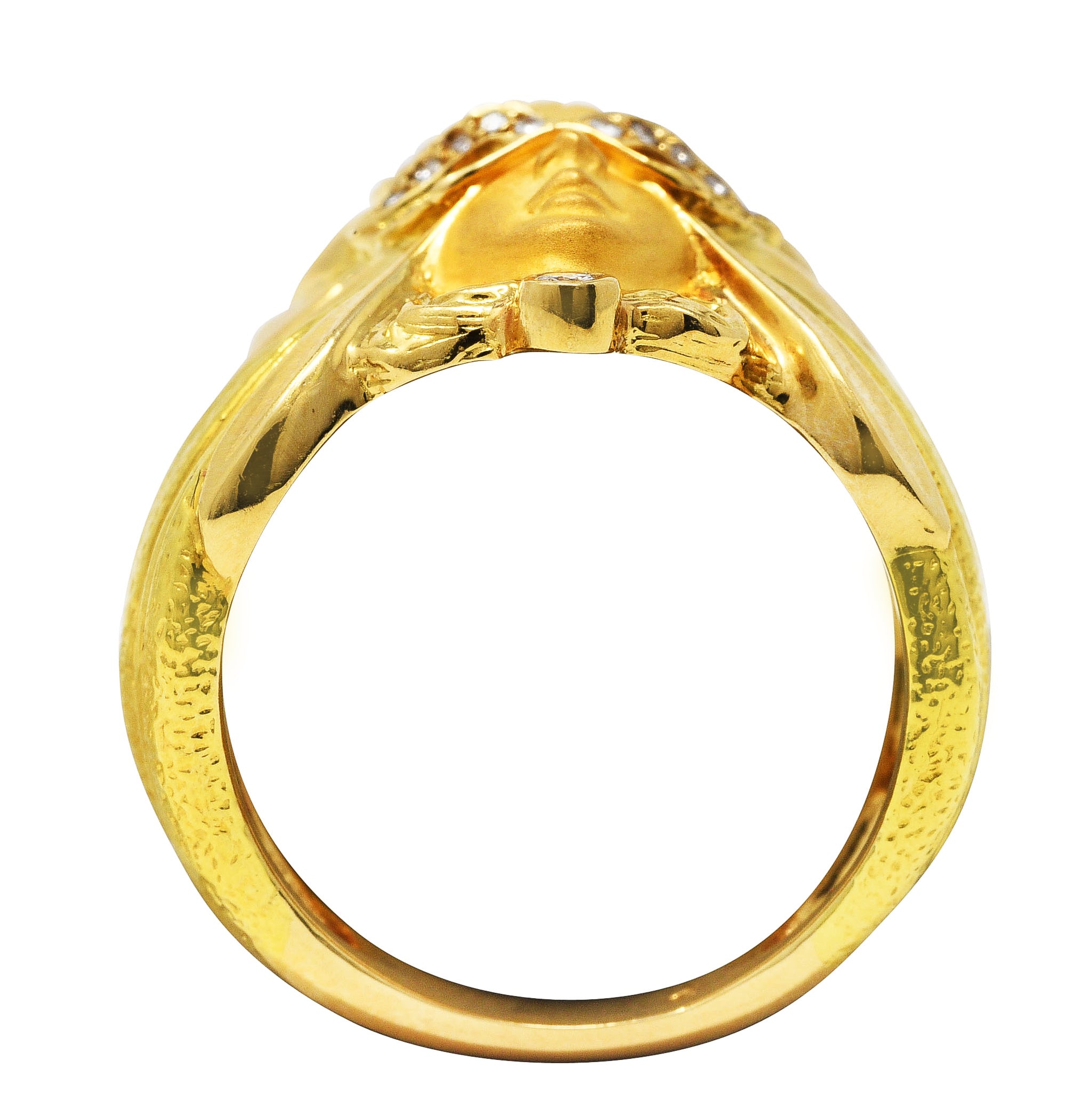 Carrera y Carrera Diamond 18 Karat Two-Tone Gold Mask of An Angel RingRing - Wilson's Estate Jewelry