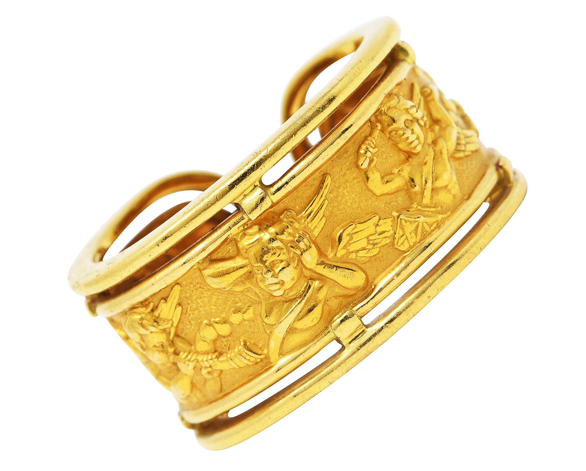 Carrera y Carrera 18 Karat Yellow Gold Vintage Classicos Angelitos Band RingRing - Wilson's Estate Jewelry