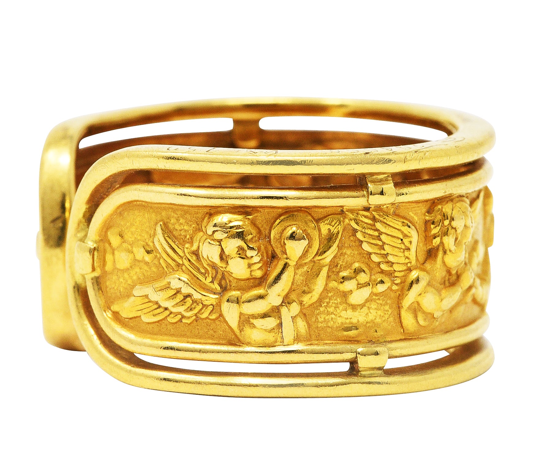 Carrera y Carrera 18 Karat Yellow Gold Vintage Classicos Angelitos Band RingRing - Wilson's Estate Jewelry