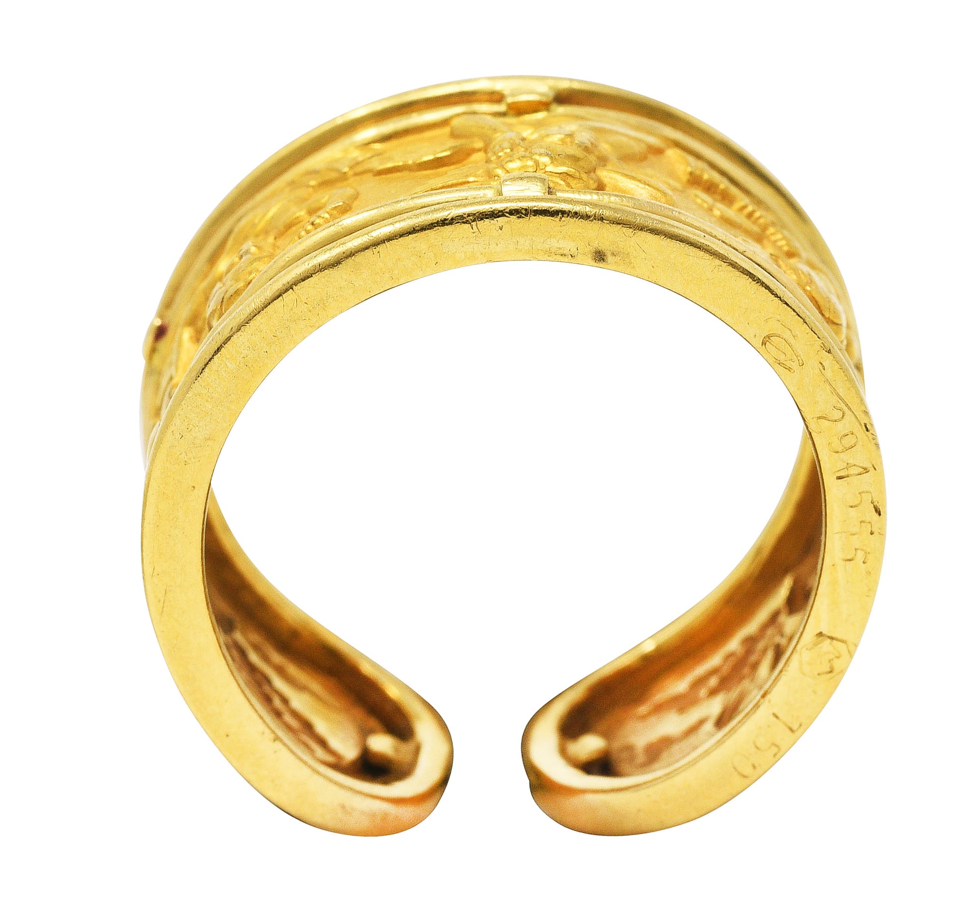 Carrera y Carrera 18 Karat Yellow Gold Vintage Classicos Angelitos Band RingRing - Wilson's Estate Jewelry