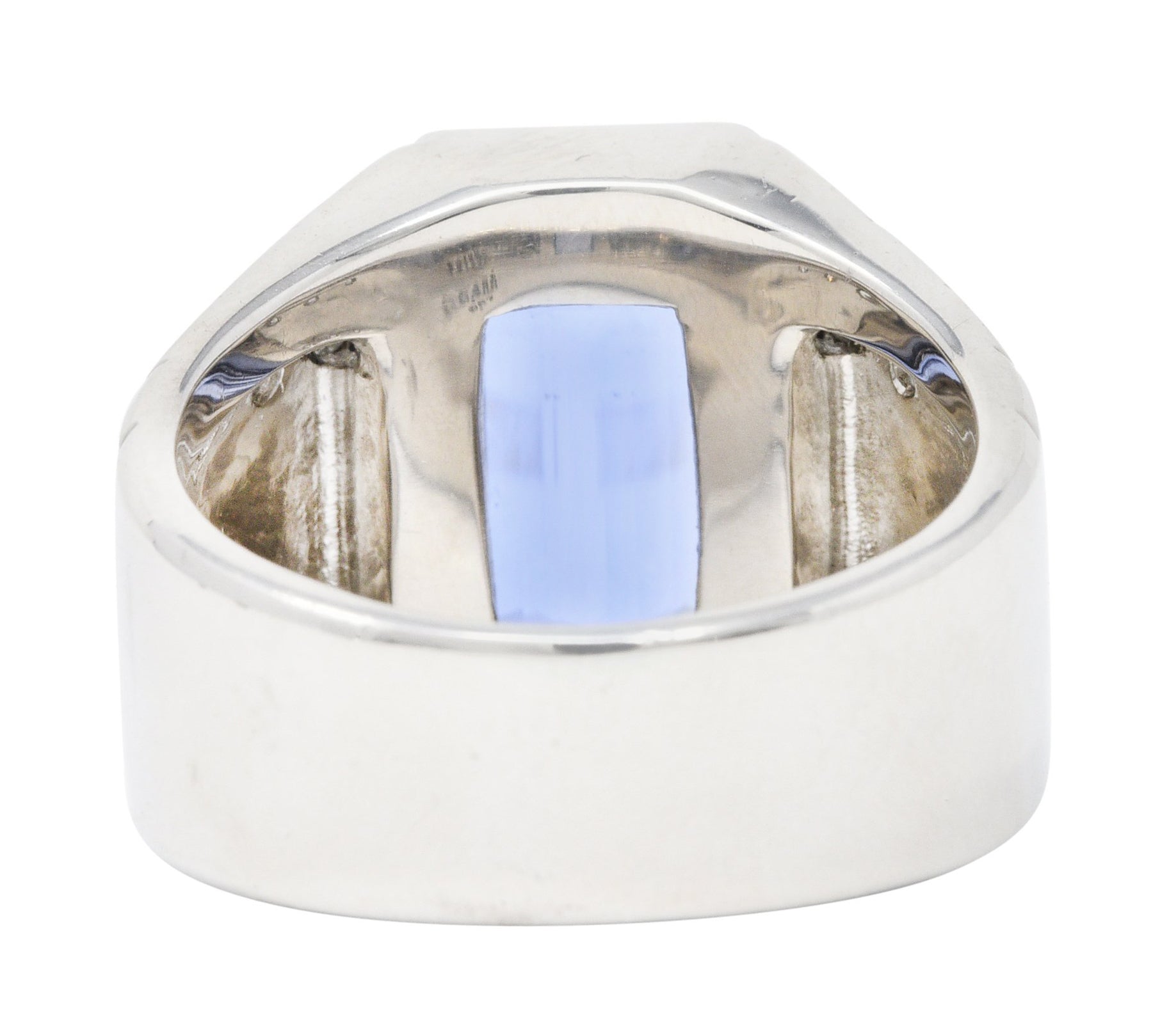 Modern 7.32 CTW Sapphire Diamond Platinum Men's RingRing - Wilson's Estate Jewelry