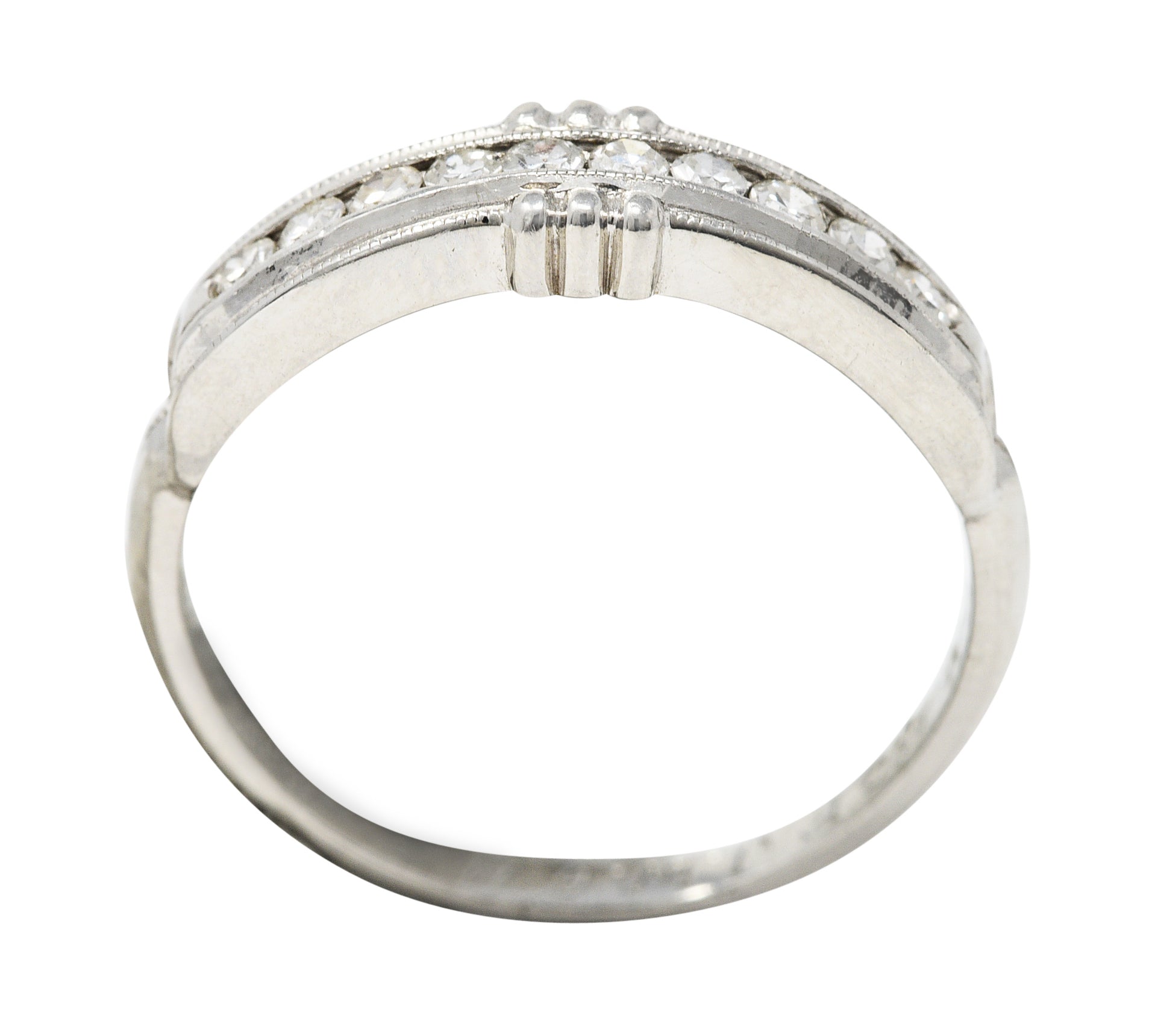 .11111 1935 Kasper & Esh Single Cut Diamond Platinum Channel Band RingRing - Wilson's Estate Jewelry