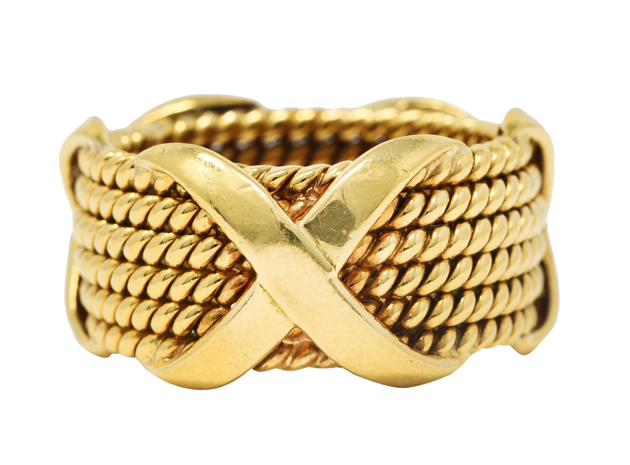 Schlumberger Tiffany & Co. 18 Karat Yellow Gold X Band RingRing - Wilson's Estate Jewelry