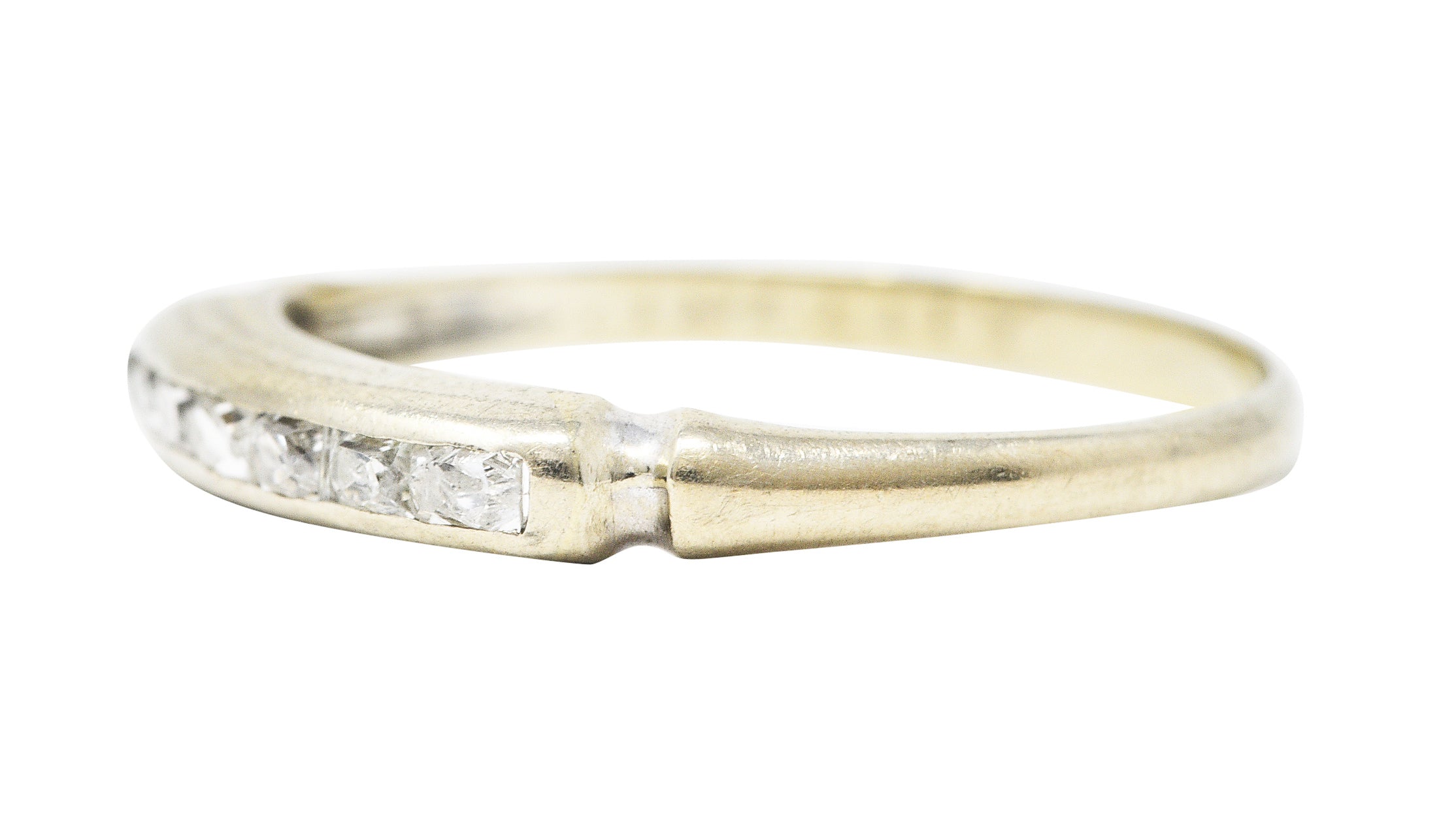 1920's Art Deco 0.30 CTW French Cut Diamond 14 Karat White Gold Band RingRing - Wilson's Estate Jewelry