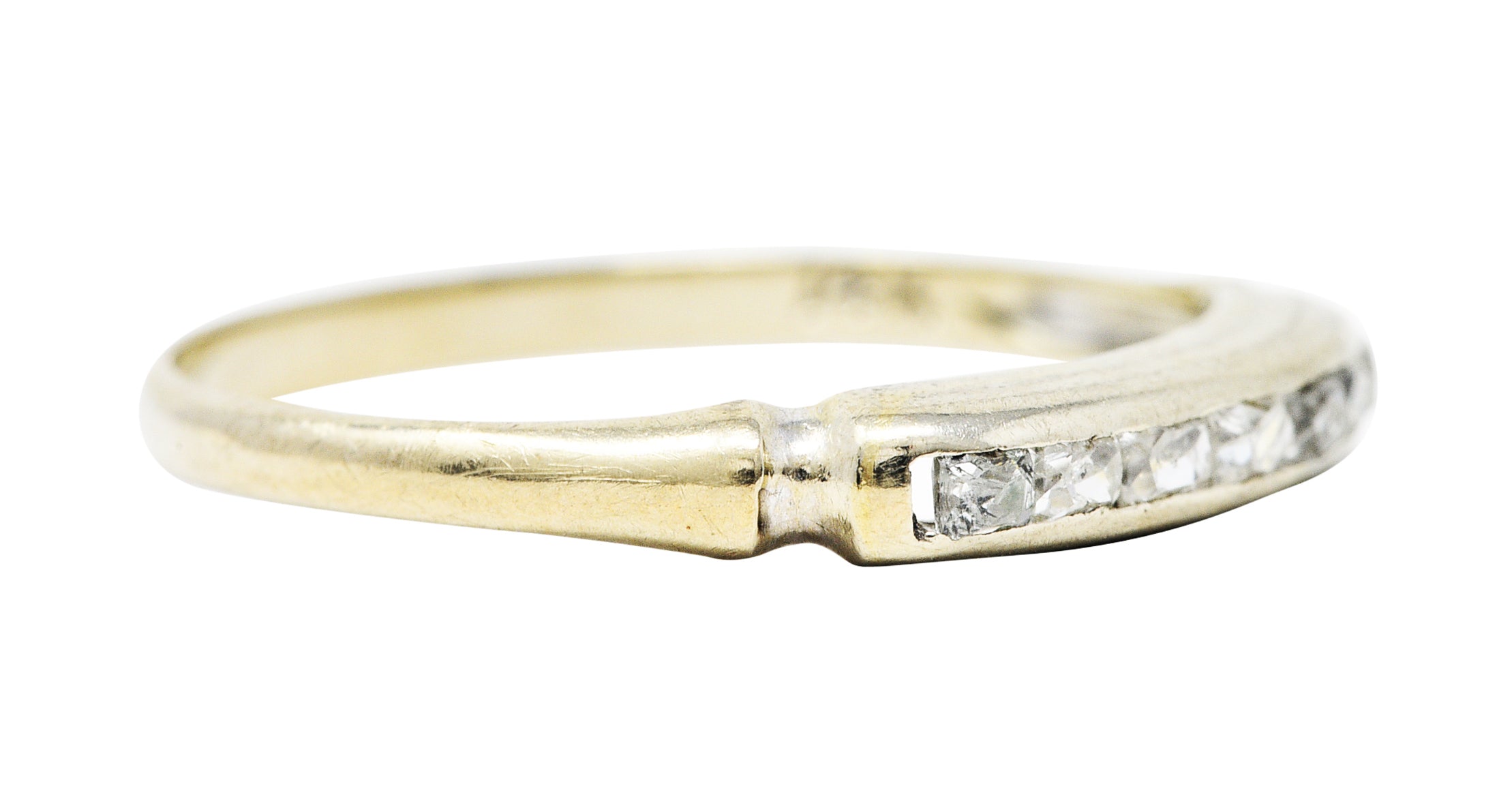 1920's Art Deco 0.30 CTW French Cut Diamond 14 Karat White Gold Band RingRing - Wilson's Estate Jewelry