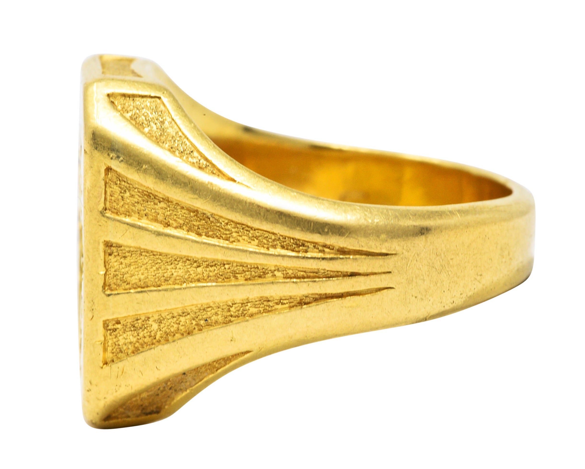 Art Deco 18 Karat Gold Chivalrous Heraldry Unisex Signet RingRing - Wilson's Estate Jewelry