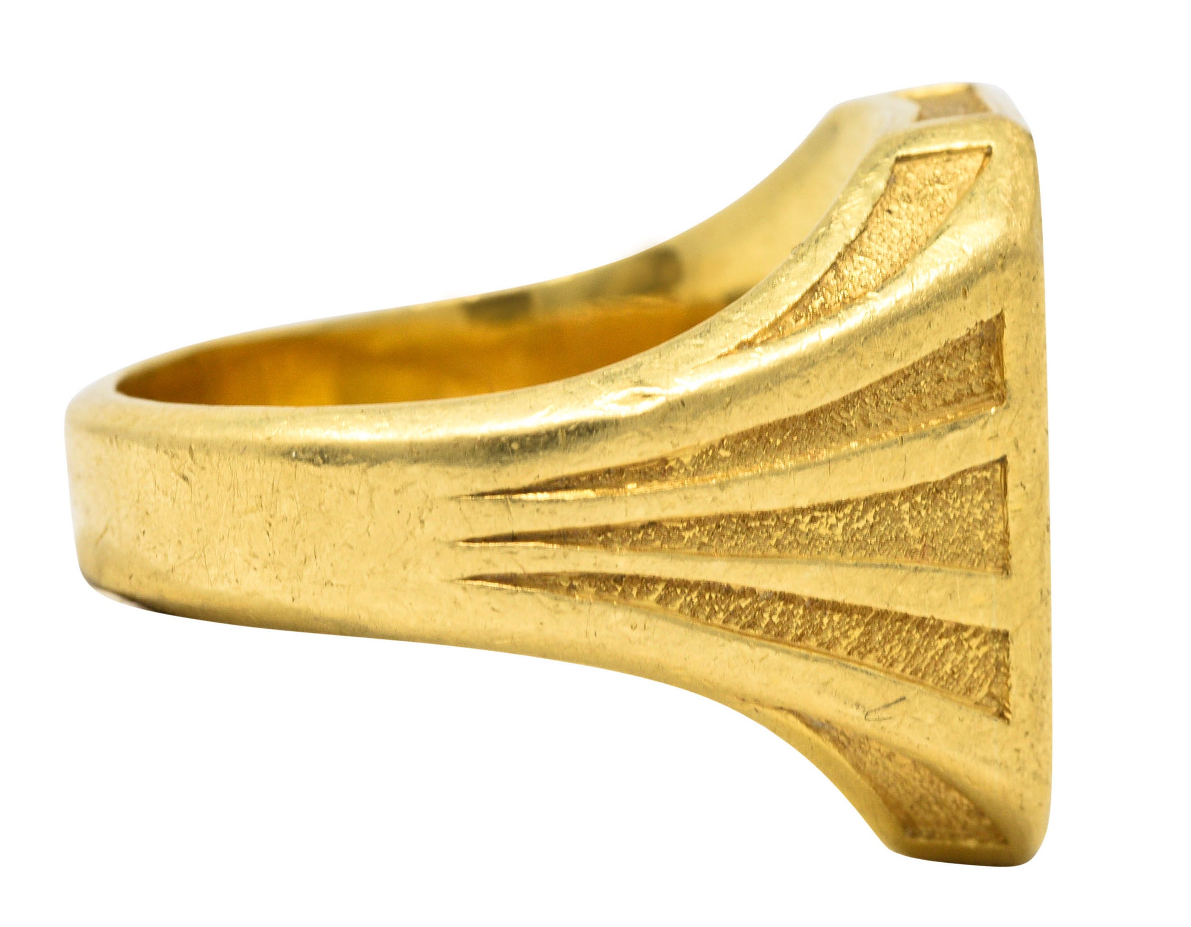 Art Deco 18 Karat Gold Chivalrous Heraldry Unisex Signet RingRing - Wilson's Estate Jewelry