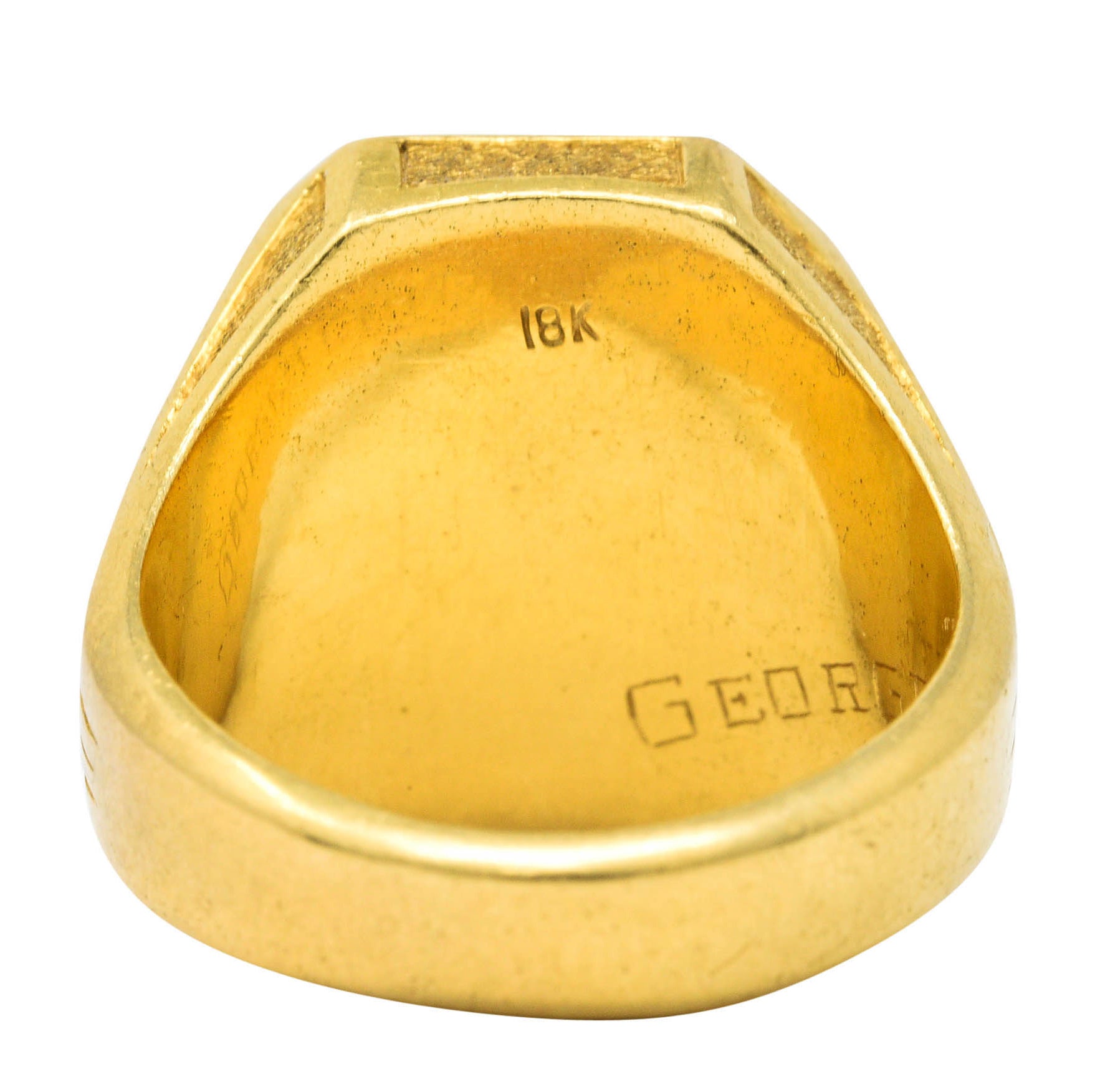 Art Deco 18 Karat Gold Chivalrous Heraldry Unisex Signet RingRing - Wilson's Estate Jewelry